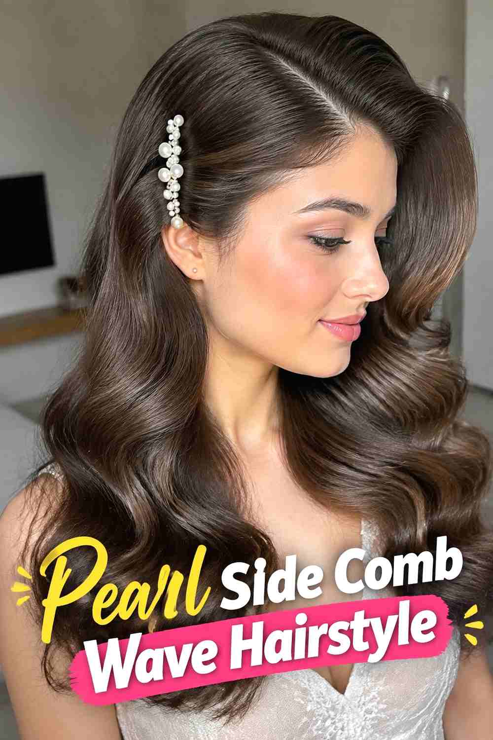 12. Pearl Side Comb Wave Hairstyle