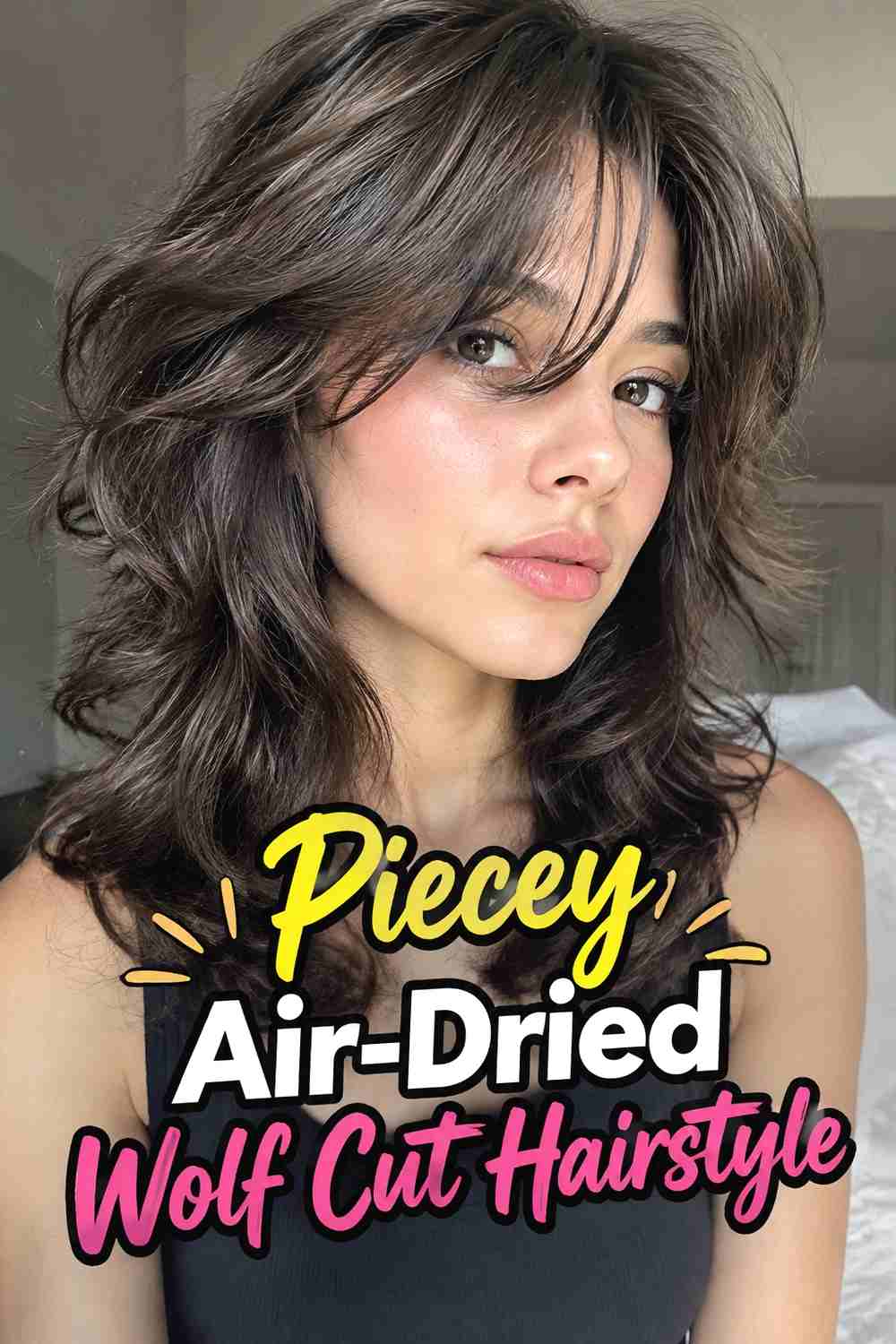 13. Piecey Air Dried Wolf Cut Hairstyle