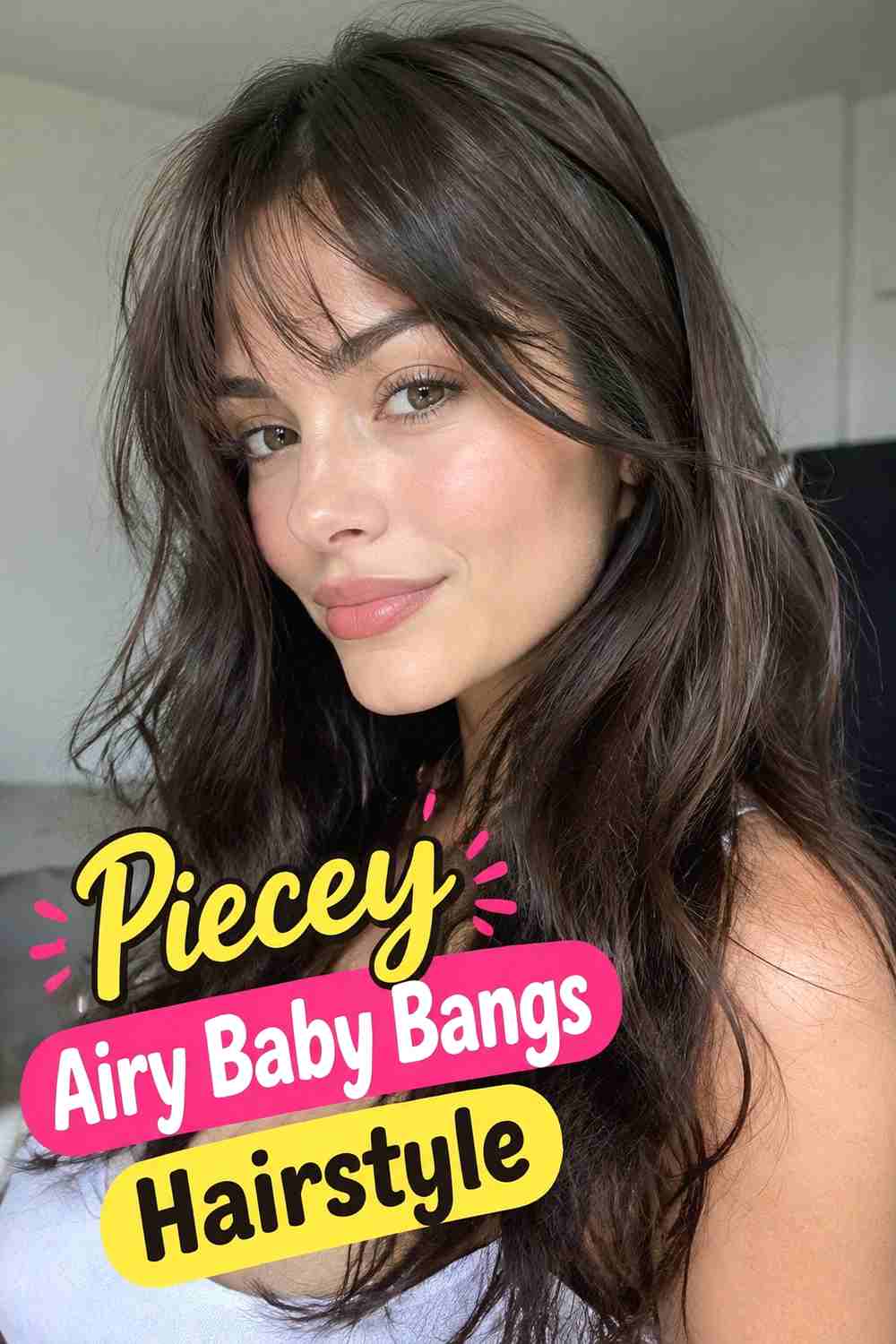 3. Piecey Airy Baby Bangs Hairstyle