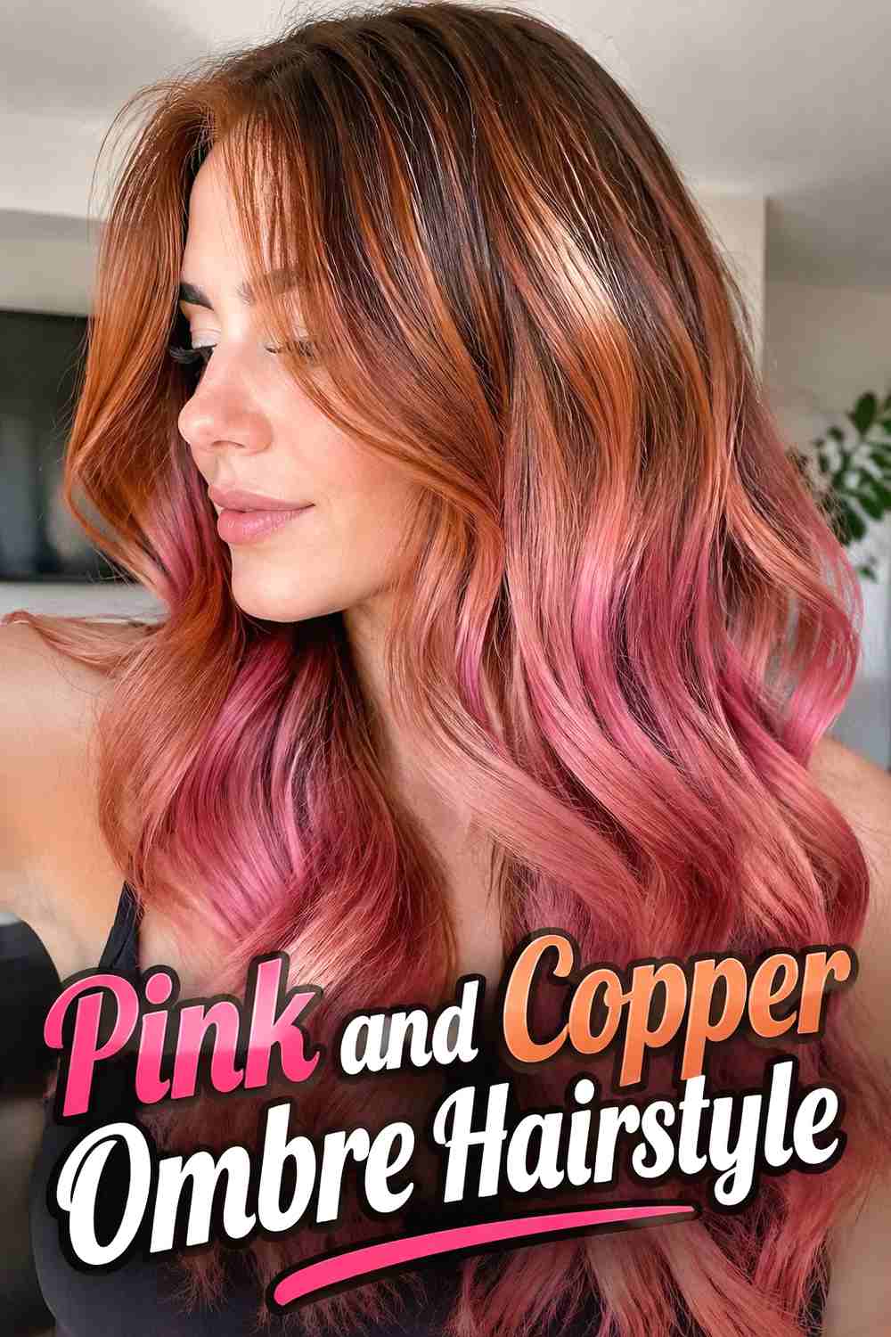 13. Pink And Copper Ombre Hairstyle