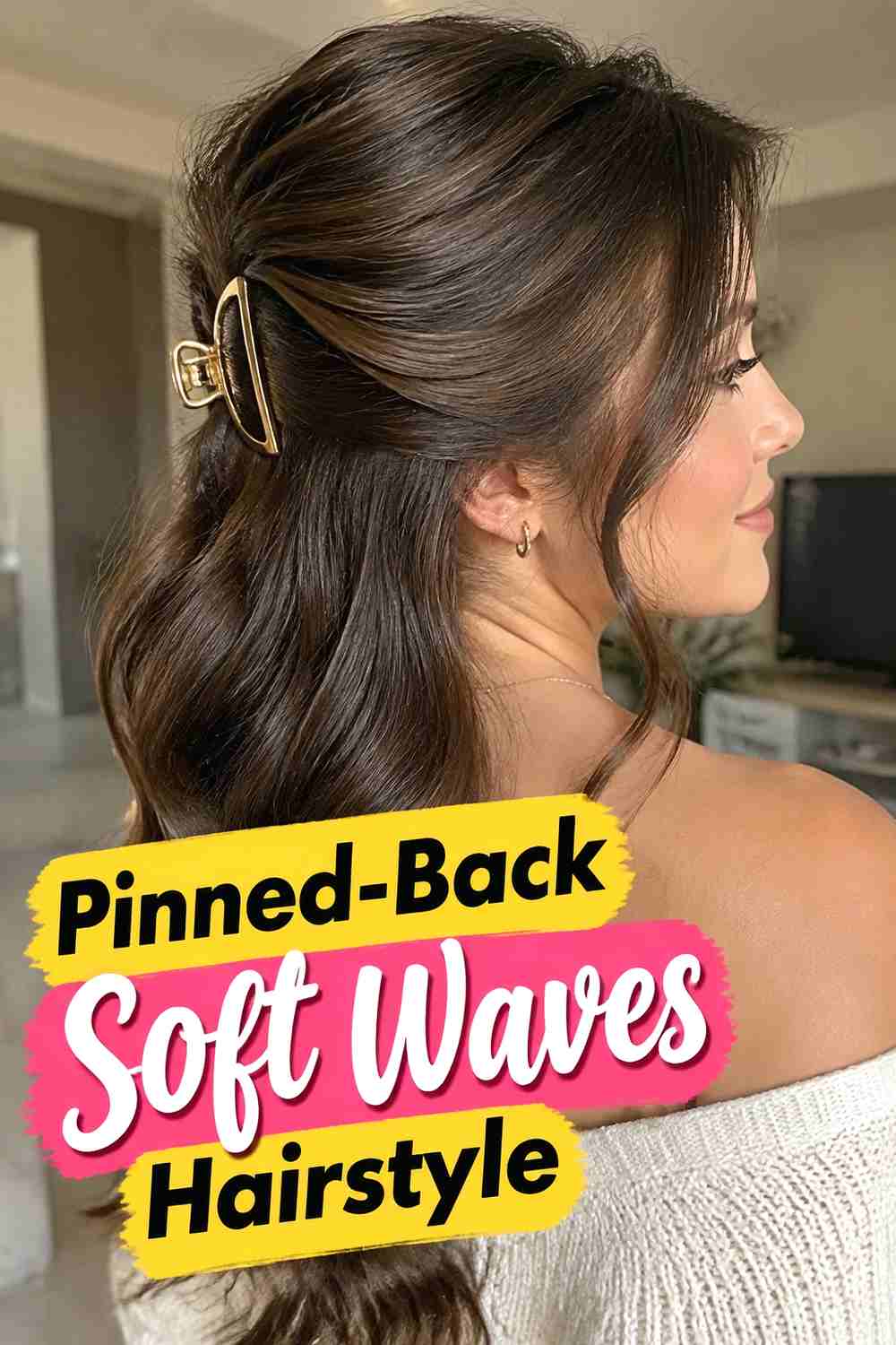 14. Pinned Back Soft Waves Hairstyle