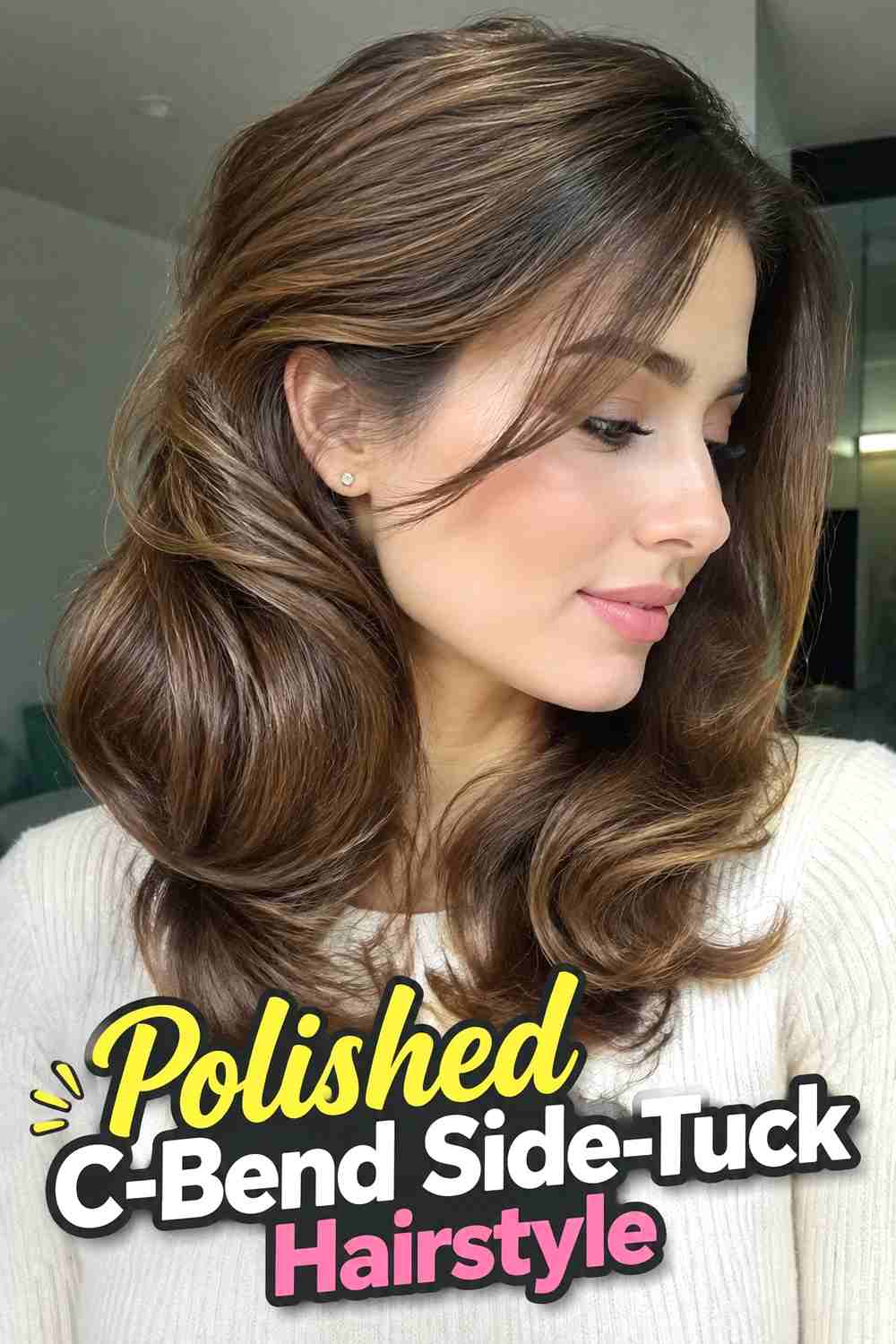 18. Polished C Bend Side Tuck Hairstyle