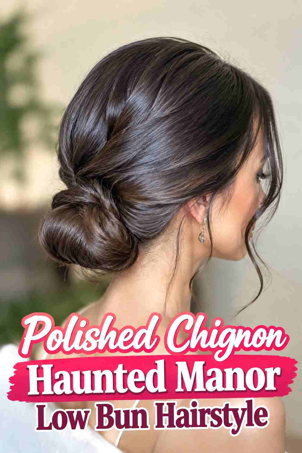 18. Polished Chignon Haunted Manor Low Bun Hairstyle