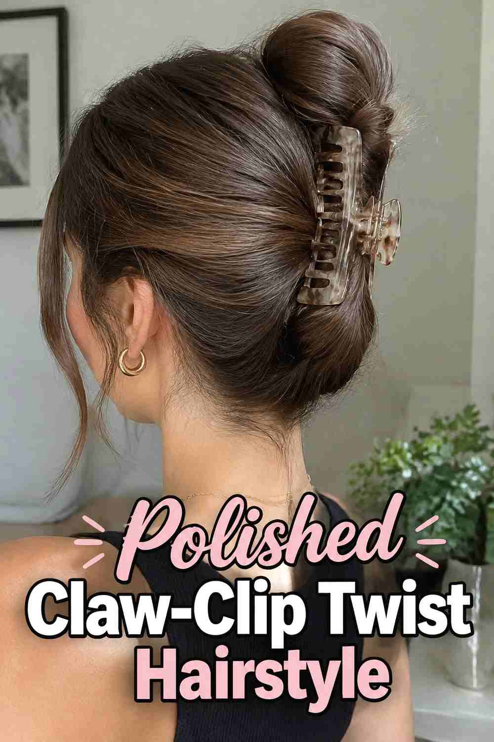 3. Polished Claw Clip Twist Hairstyle