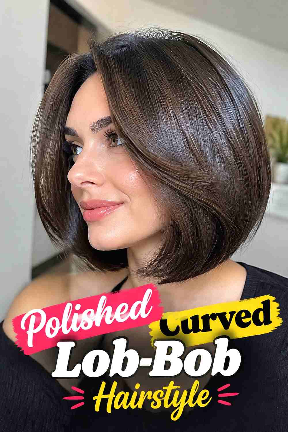 20. Polished Curved Lob Bob Hairstyle