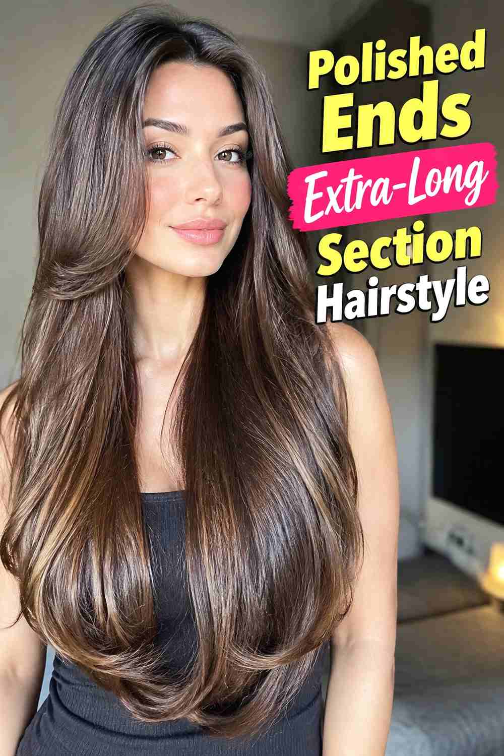 19. Polished Ends Extra Long Section Hairstyle