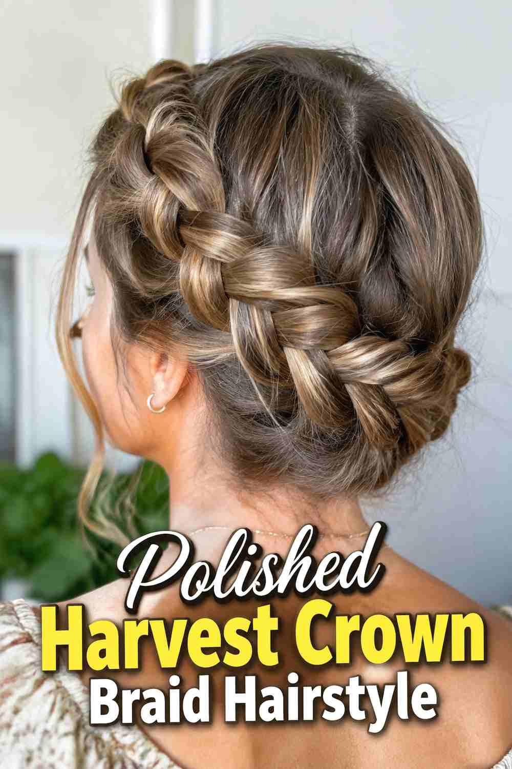 12. Polished Harvest Crown Braid Hairstyle