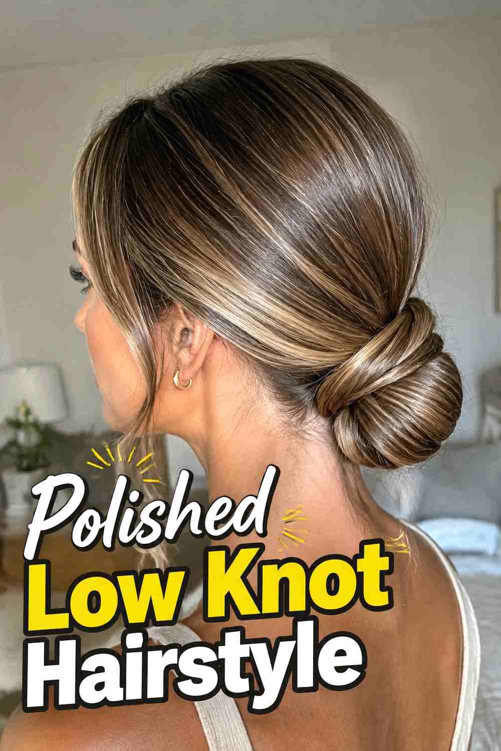 17. Polished Low Knot Hairstyle