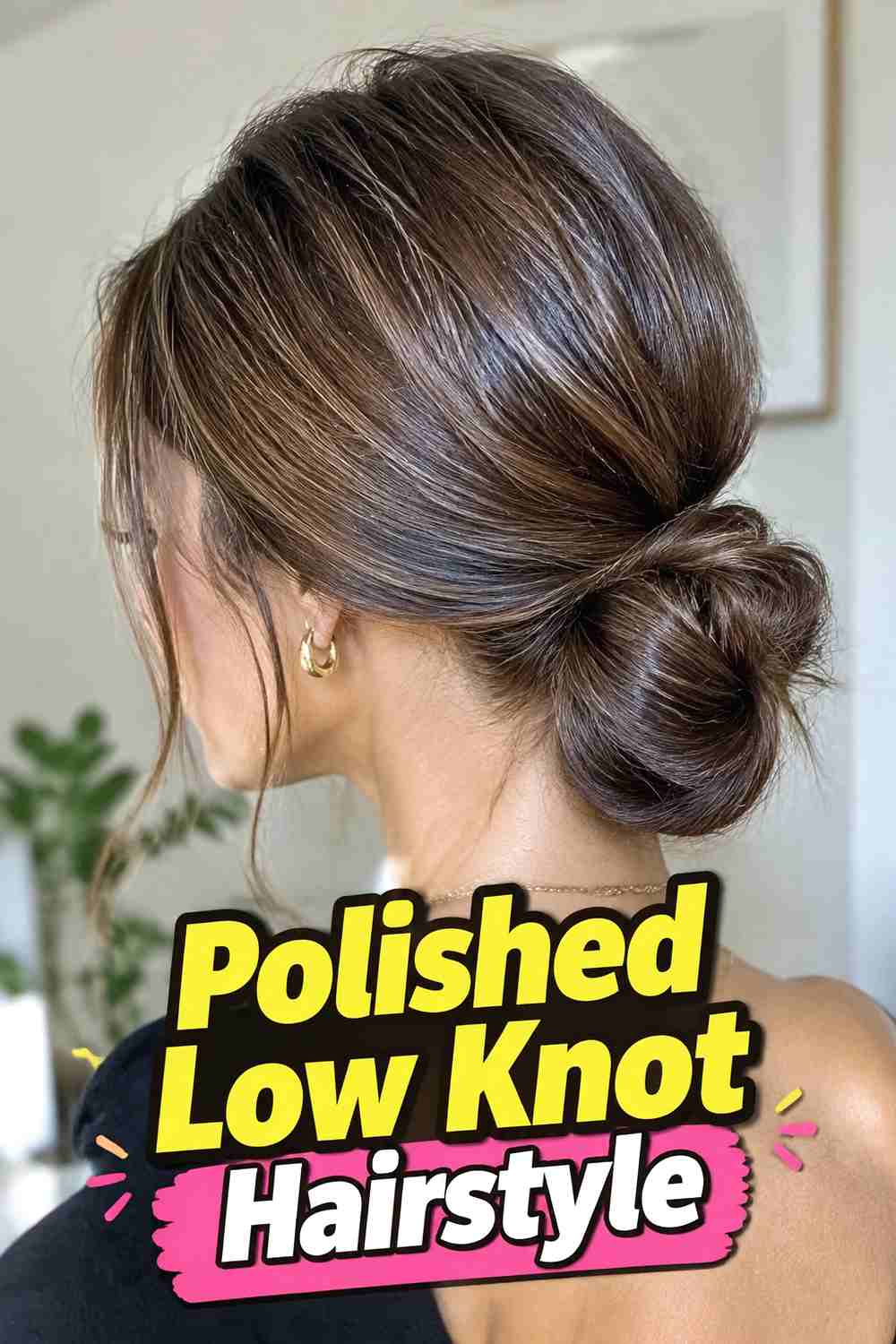 4. Polished Low Knot Hairstyle