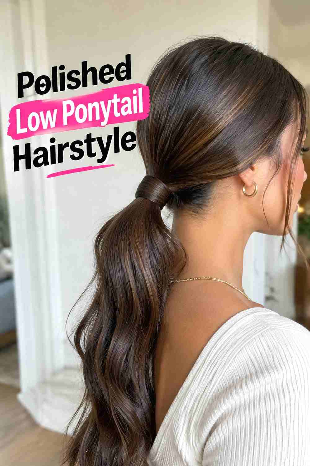 4. Polished Low Ponytail Hairstyle