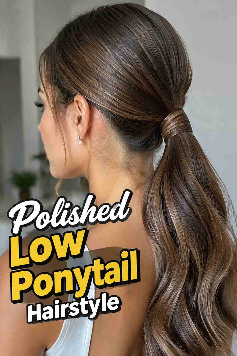 9. Polished Low Ponytail Hairstyle