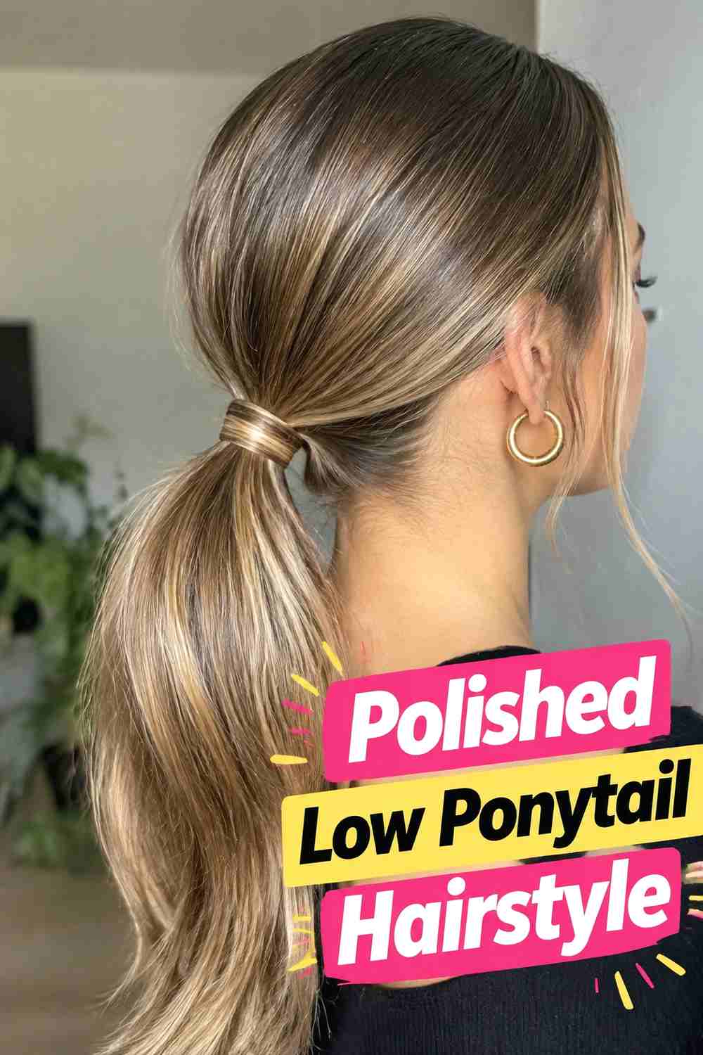 1. Polished Low Ponytail Hairstyle