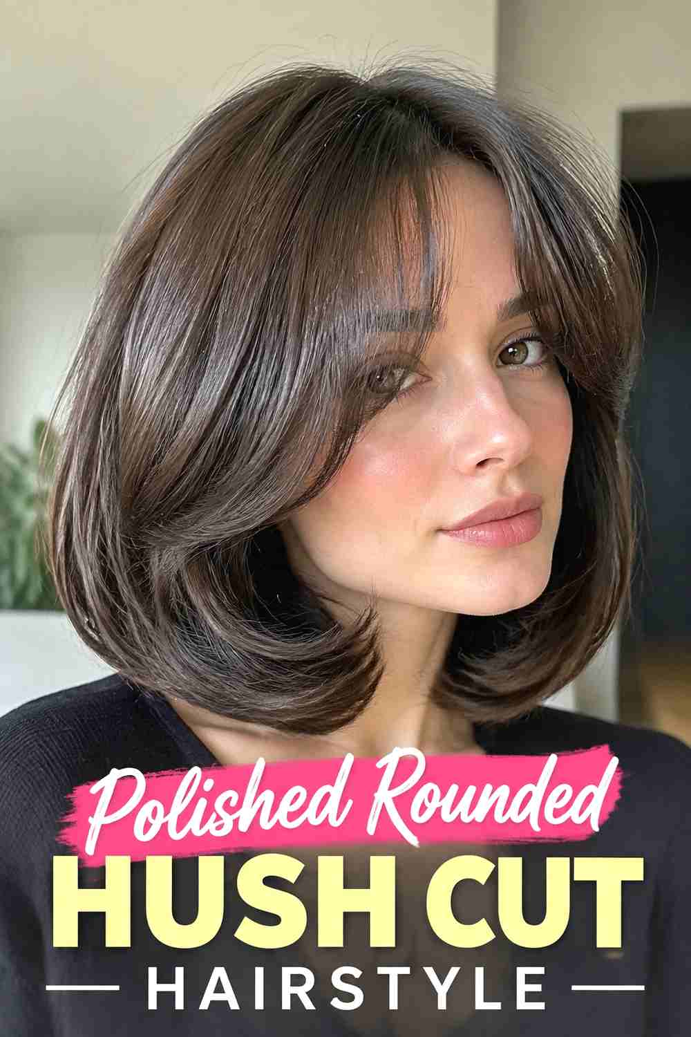 18. Polished Rounded Hush Cut Hairstyle