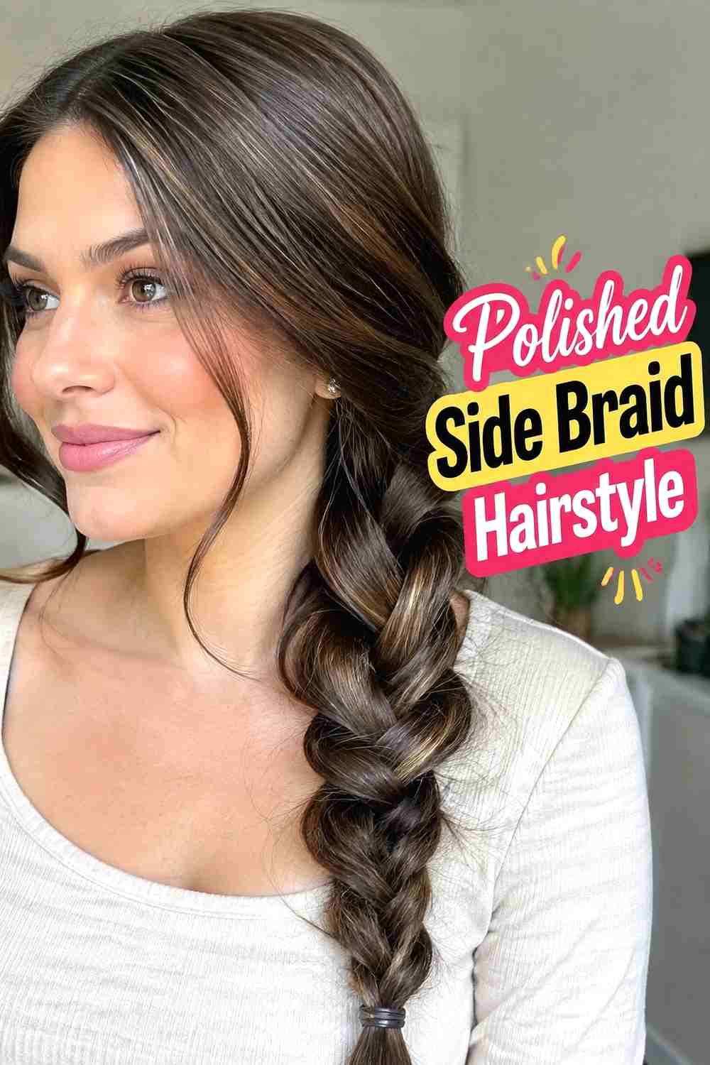 3. Polished Side Braid Hairstyle