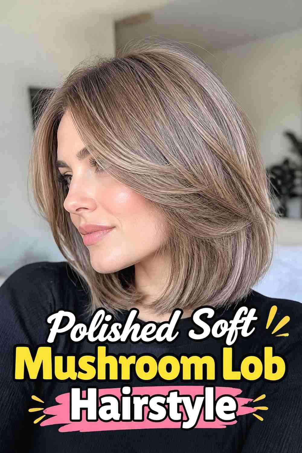 14. Polished Soft Mushroom Lob Hairstyle