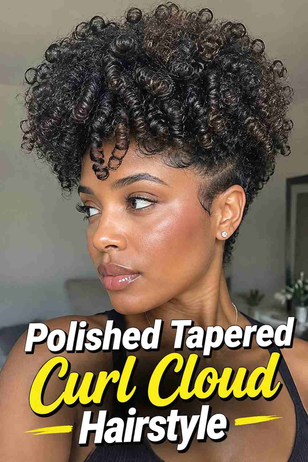 18. Polished Tapered Curl Cloud Hairstyle