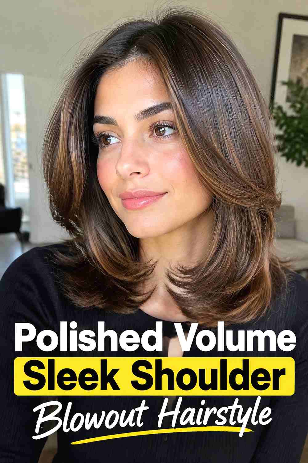 12. Polished Volume Sleek Shoulder Blowout Hairstyle