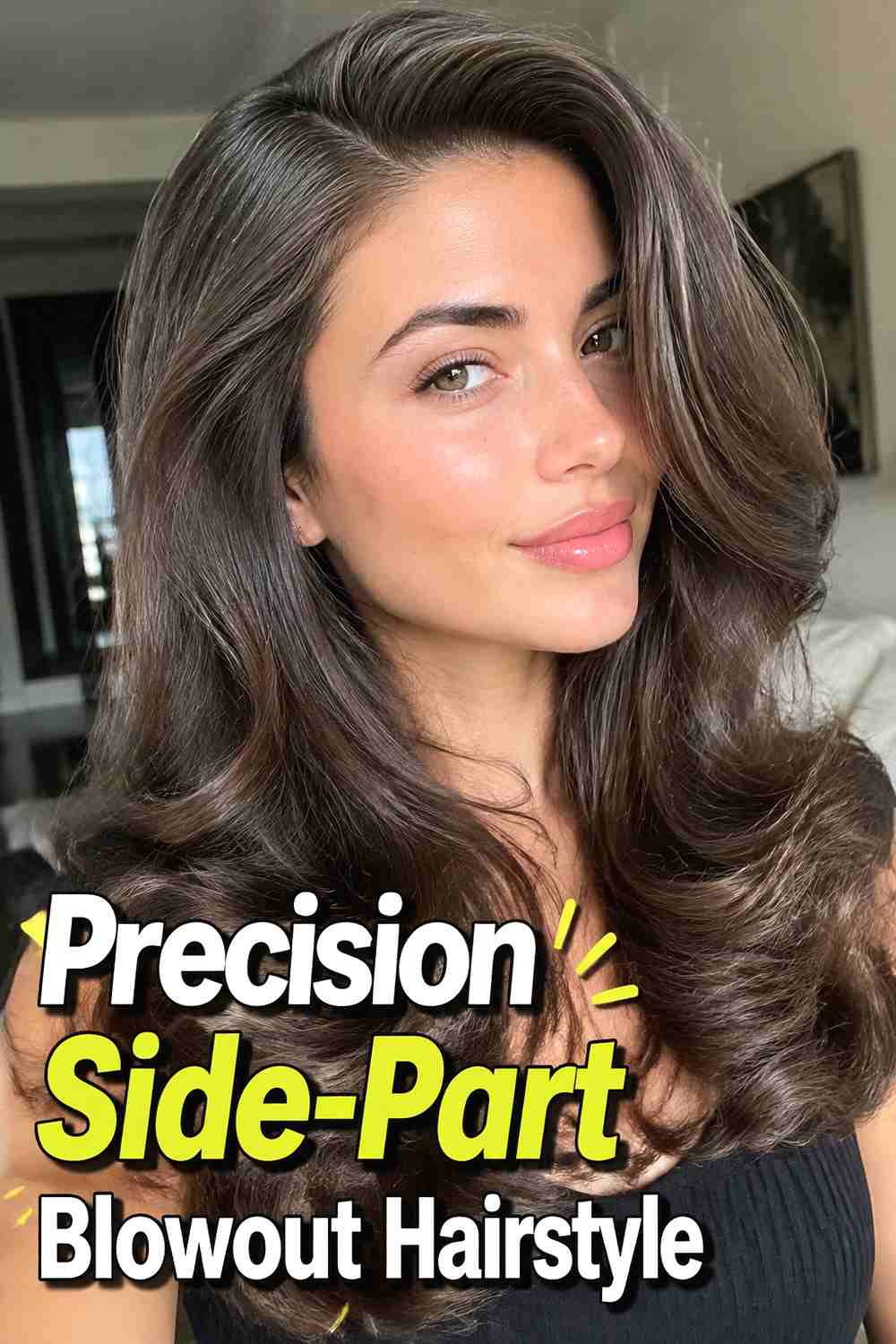 15. Precision Side Part Blowout Hairstyle
