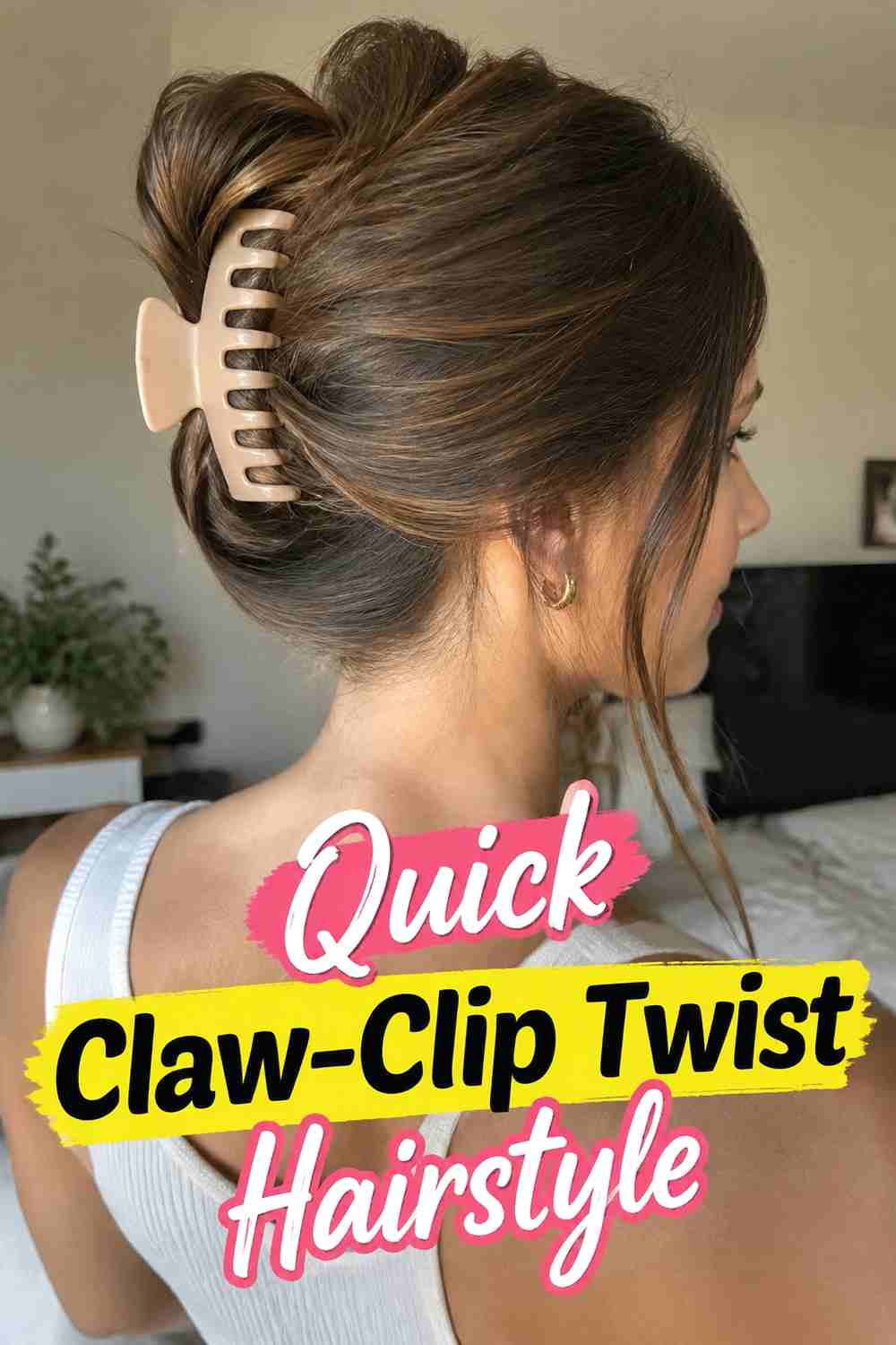 2. Quick Claw Clip Twist Hairstyle