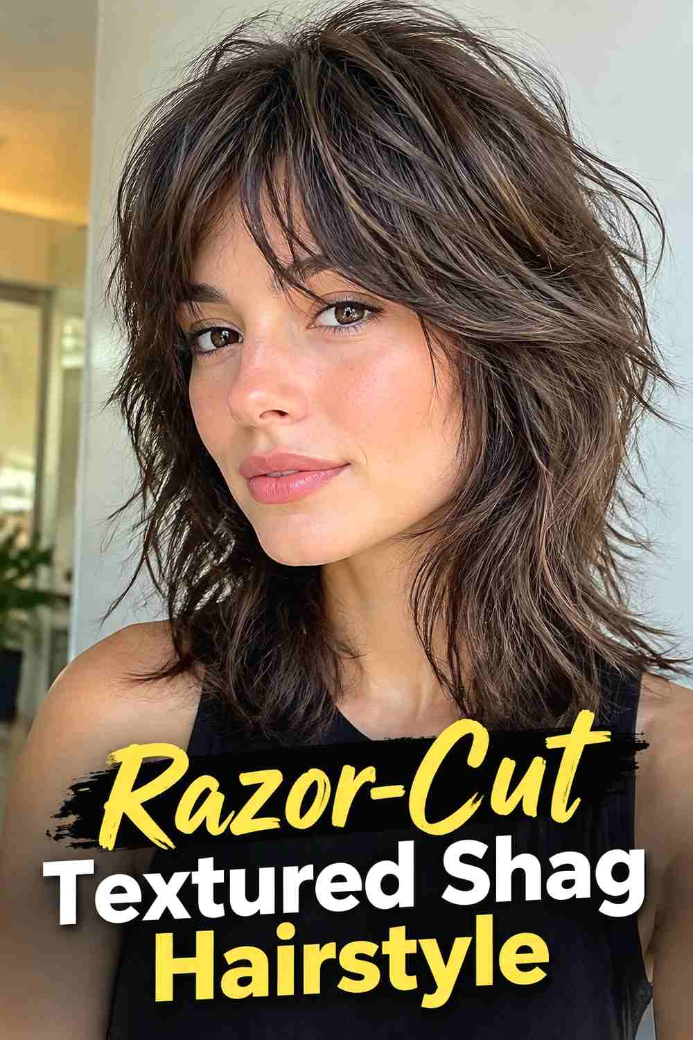 7. Razor Cut Textured Shag Hairstyle