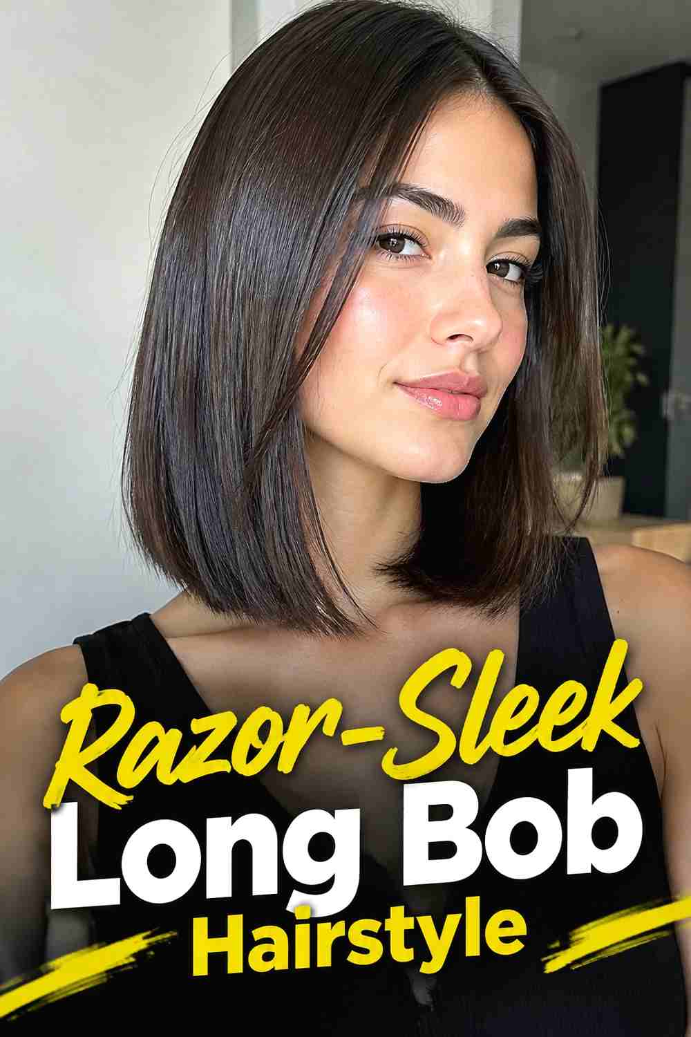 12. Razor Sleek Long Bob Hairstyle