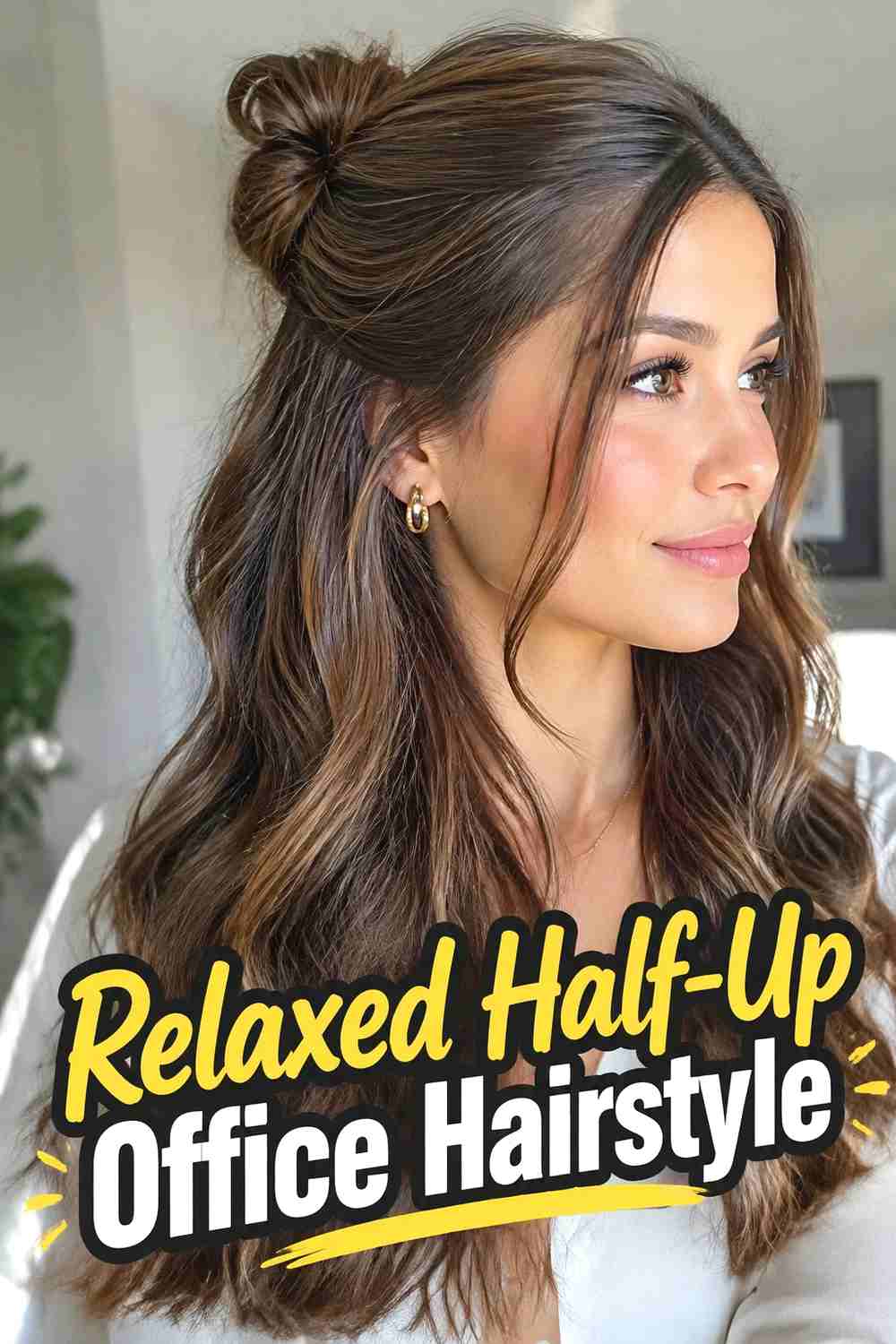 7. Relaxed Half Up Office Hairstyle