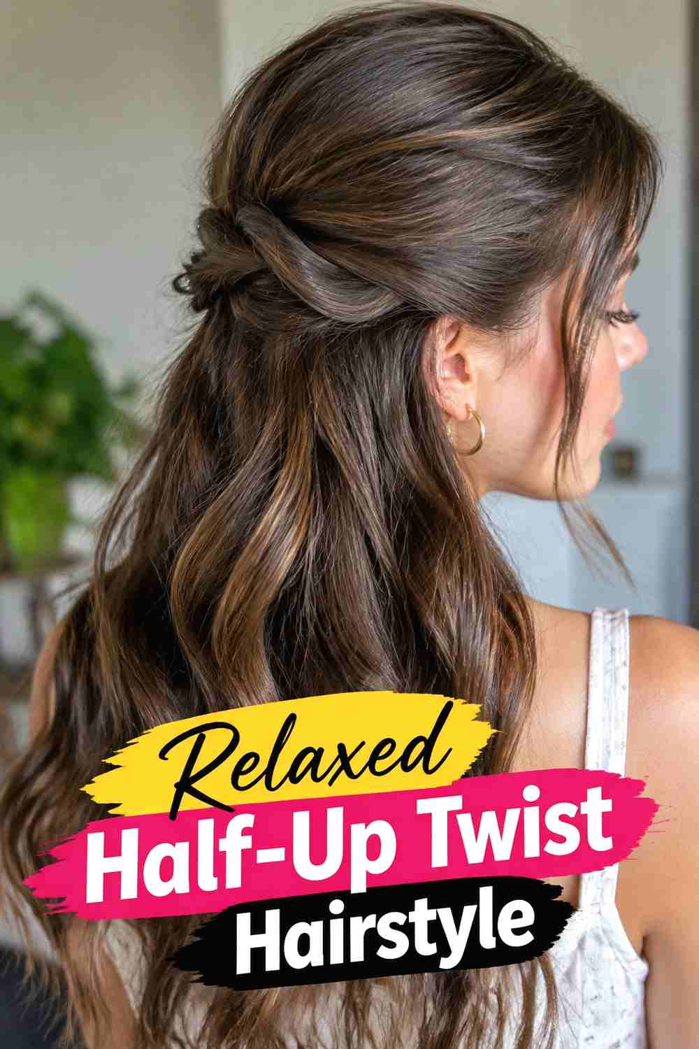 7. Relaxed Half Up Twist Hairstyle