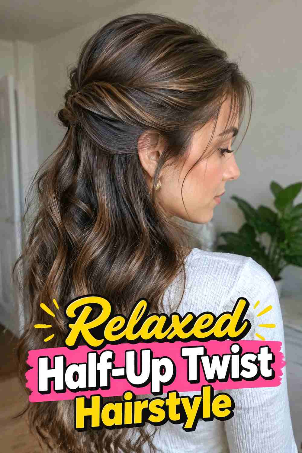 4. Relaxed Half Up Twist Hairstyle