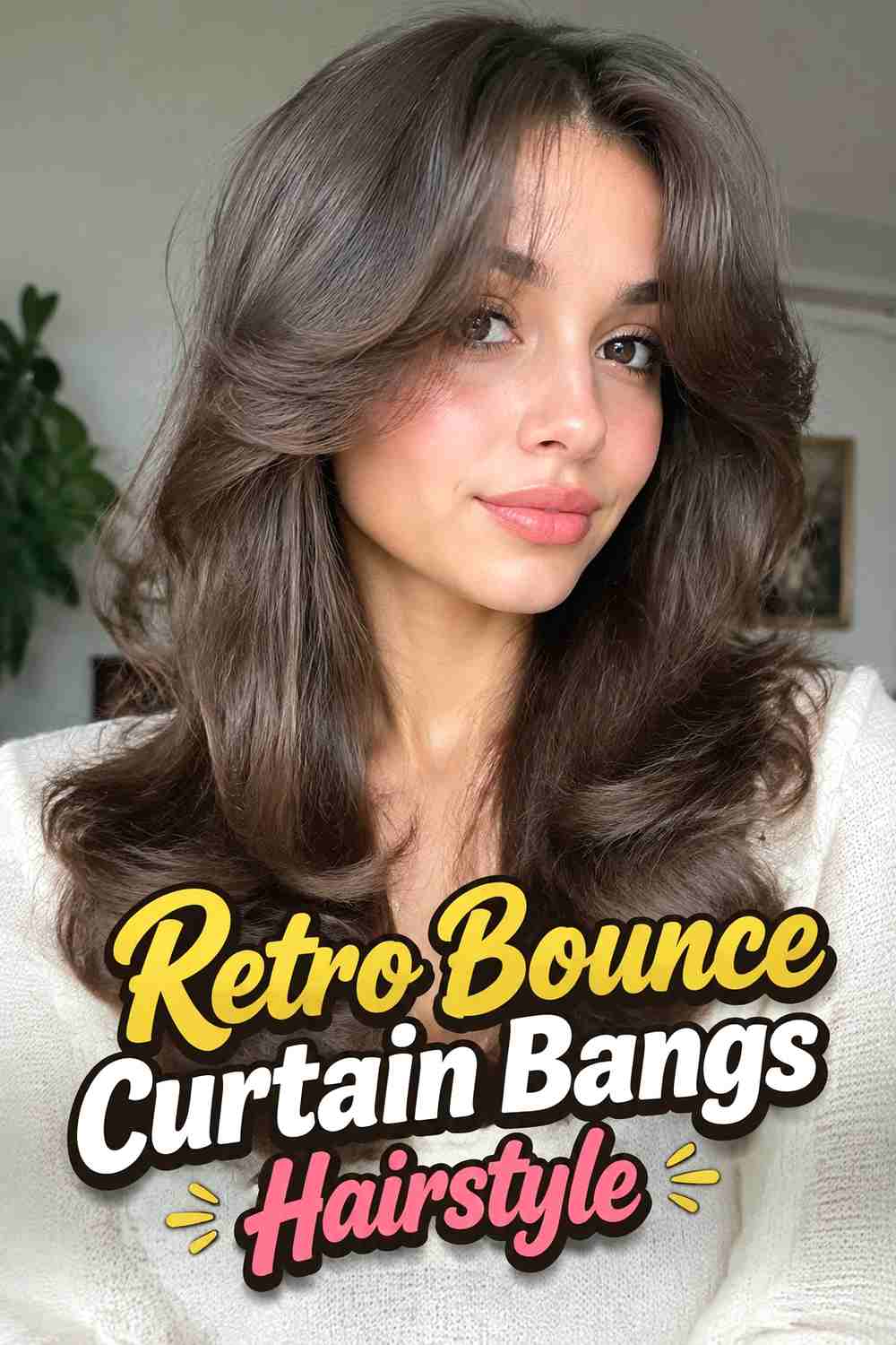 11. Retro Bounce Curtain Bangs Hairstyle