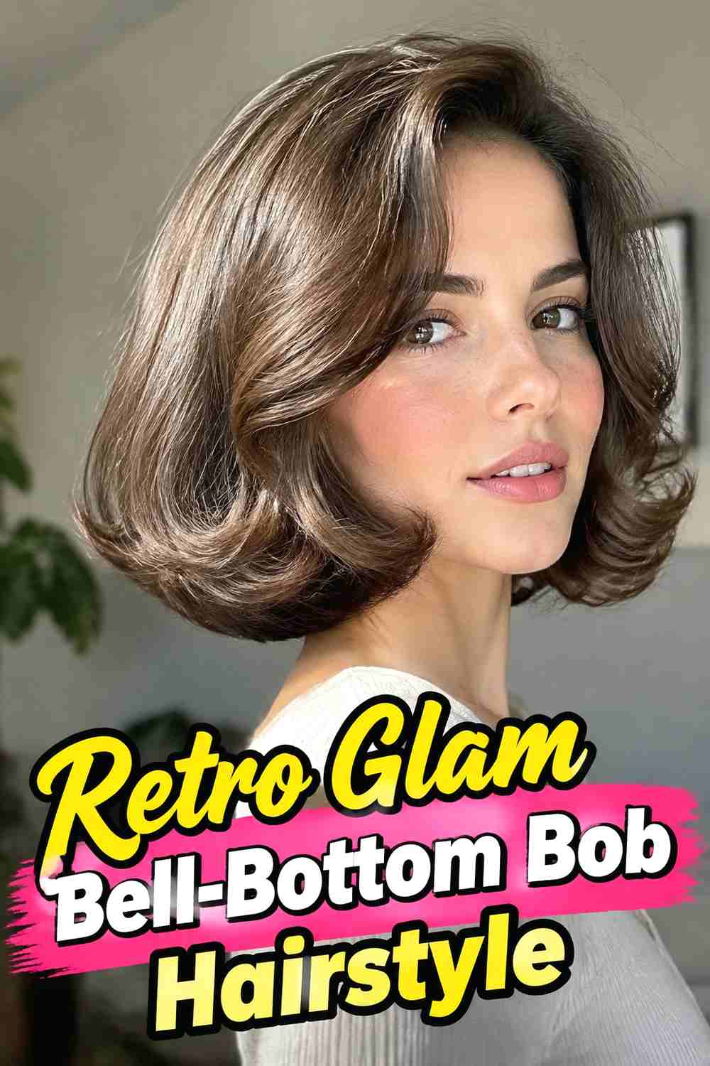 14. Retro Glam Bell Bottom Bob Hairstyle