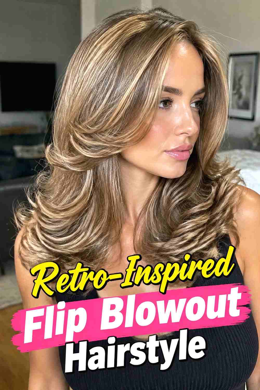 15. Retro Inspired Flip Blowout Hairstyle