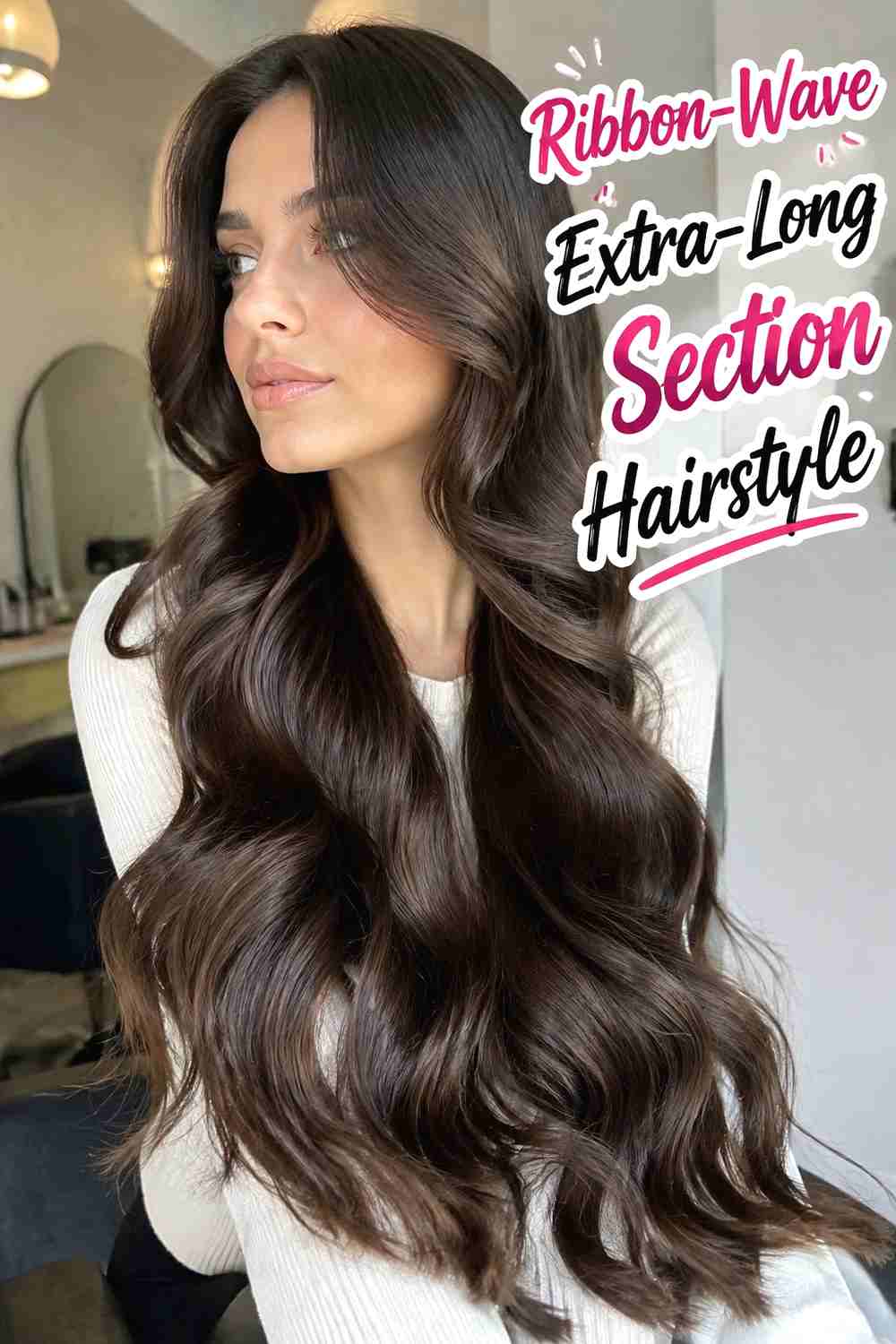 6. Ribbon Wave Extra Long Section Hairstyle