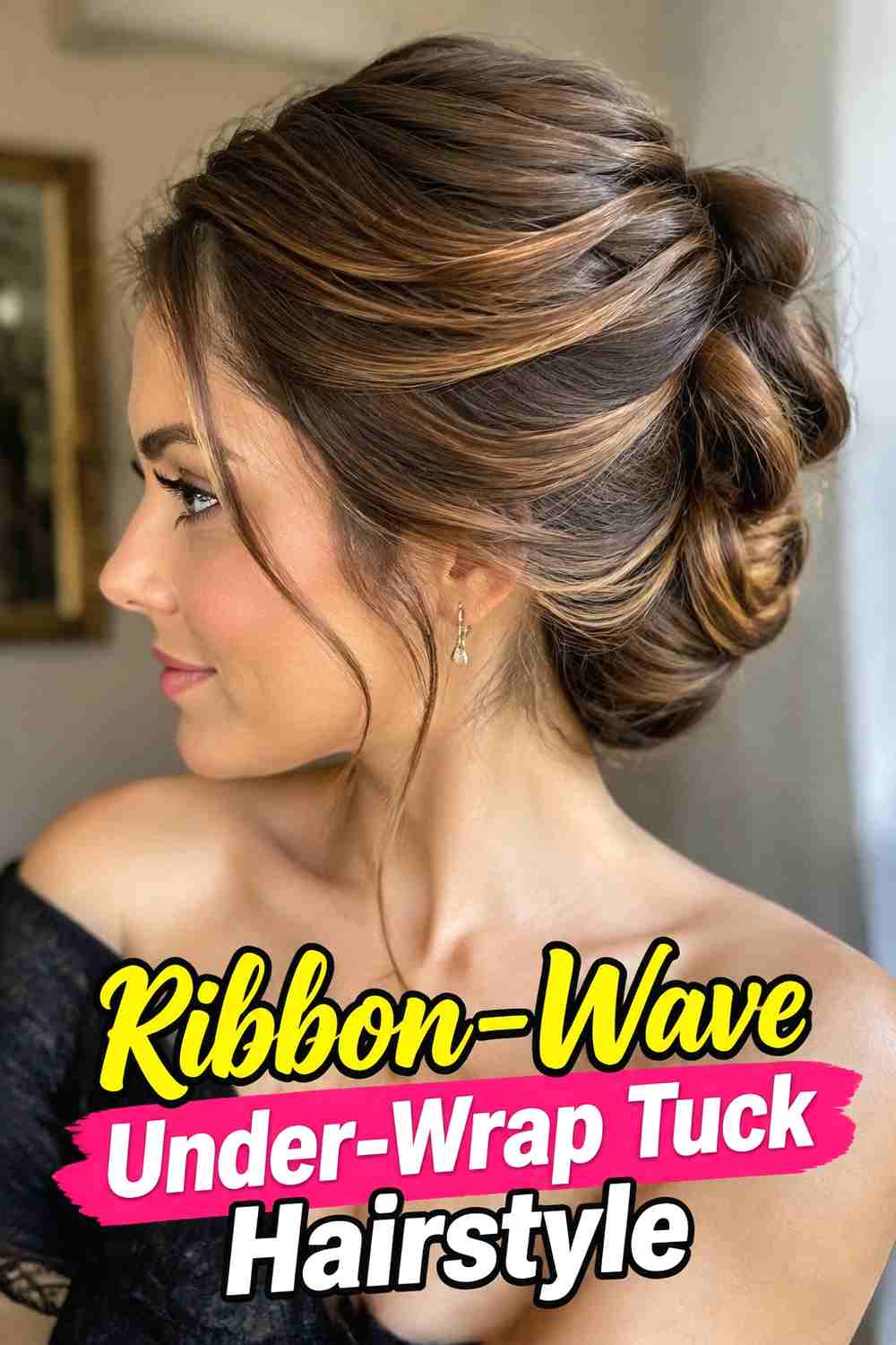 9. Ribbon Wave Under Wrap Tuck Hairstyle