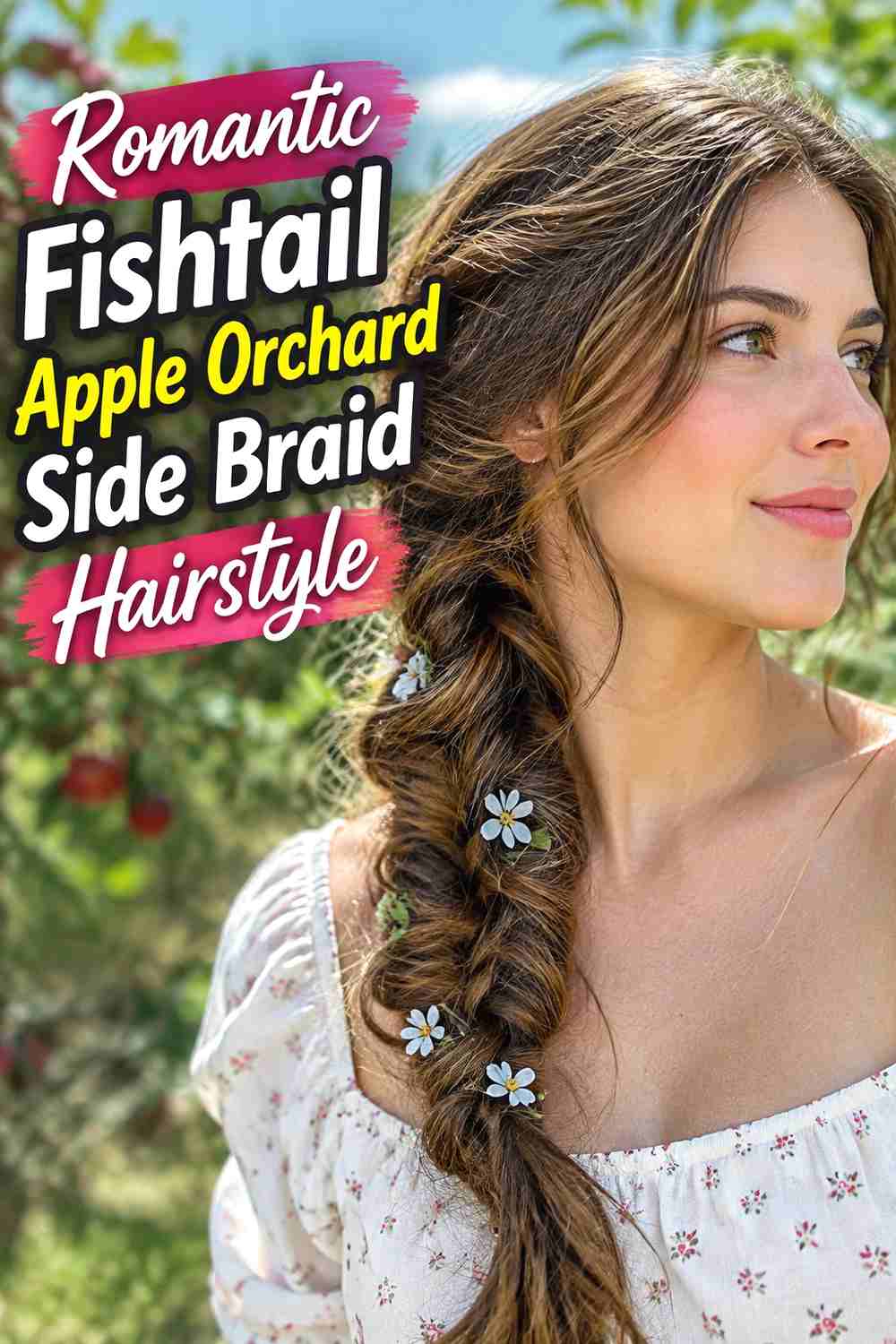 3. Romantic Fishtail Apple Orchard Side Braid Hairstyle