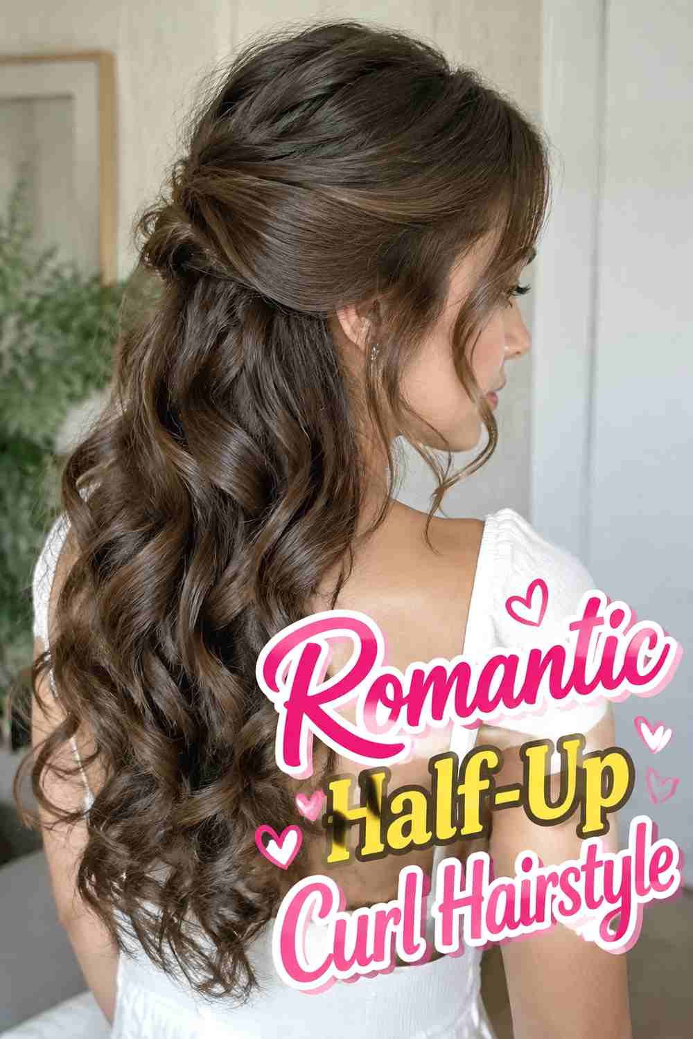 4. Romantic Half Up Curl Hairstyle