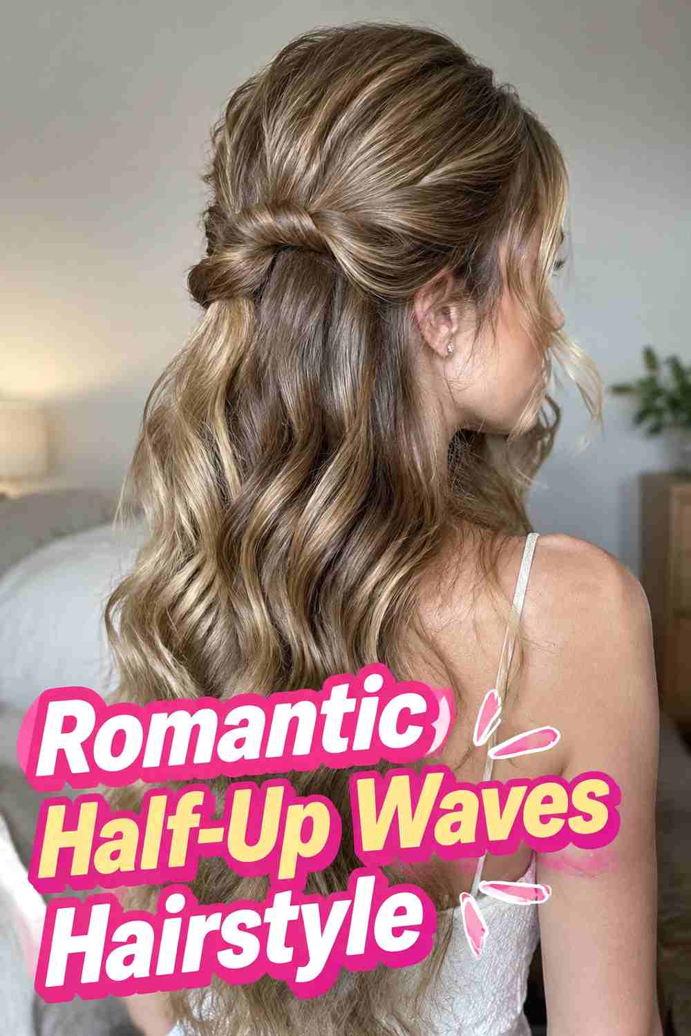 5. Romantic Half Up Waves Hairstyle