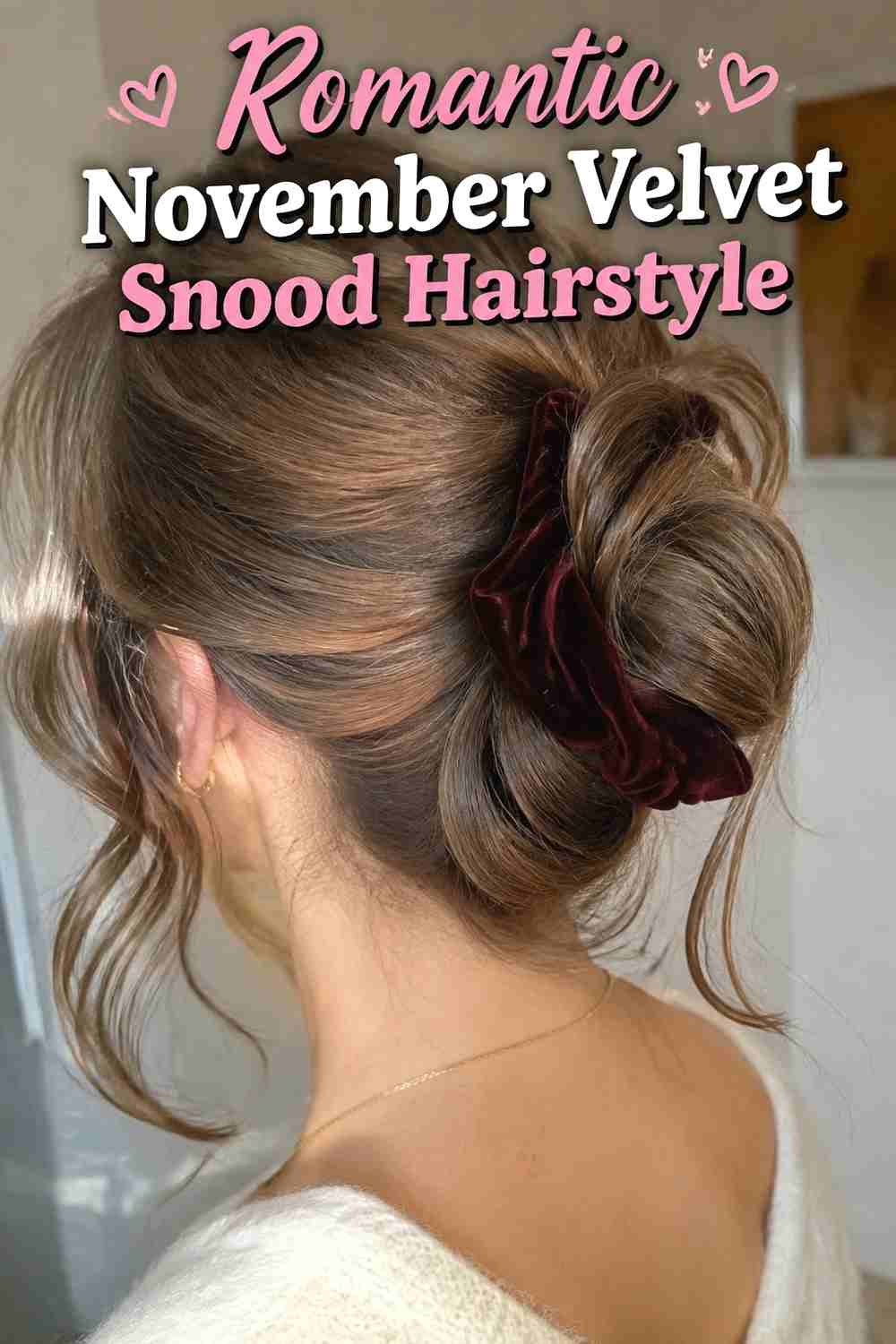 14. Romantic November Velvet Snood Hairstyle