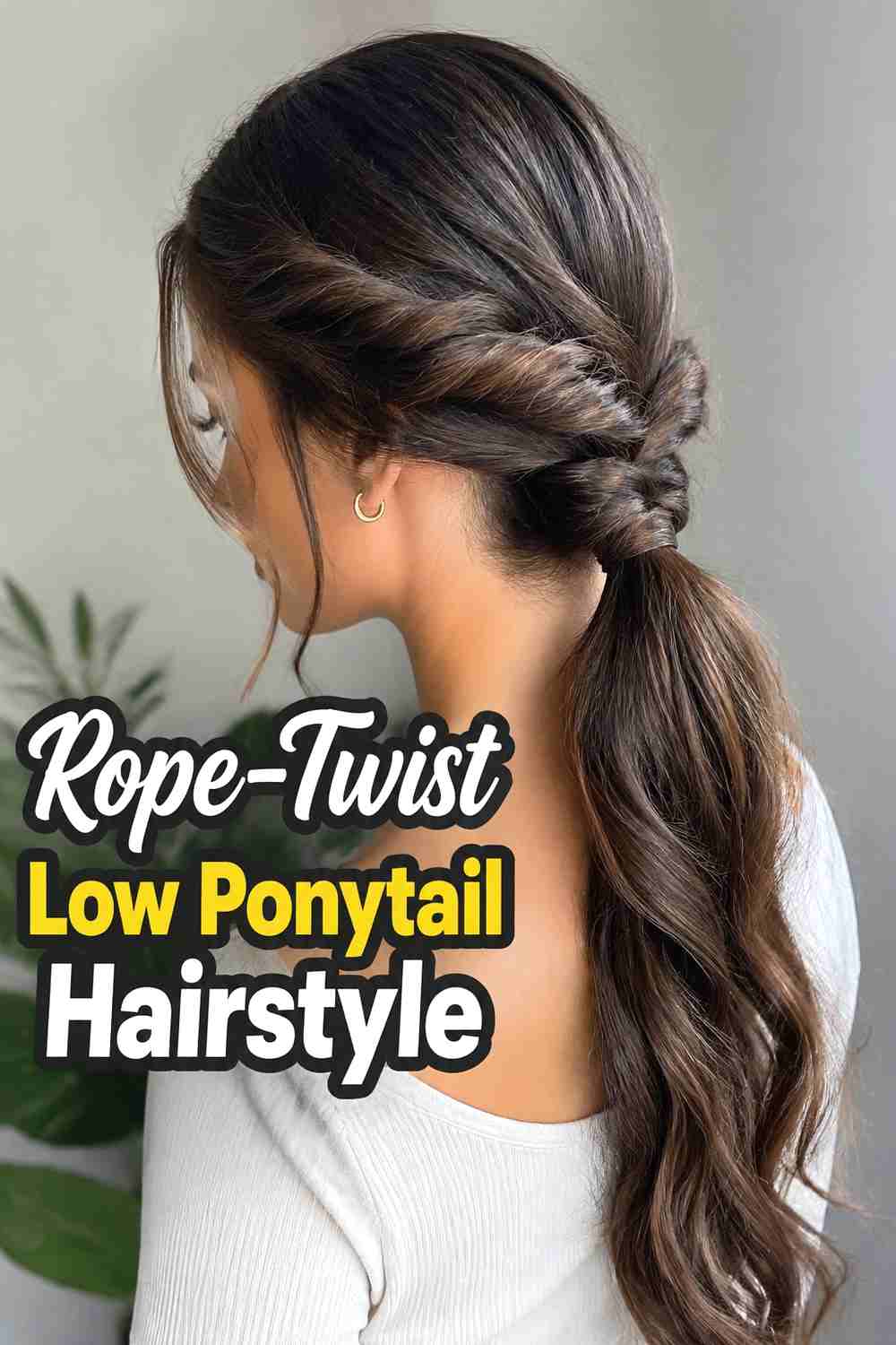 11. Rope Twist Low Ponytail Hairstyle