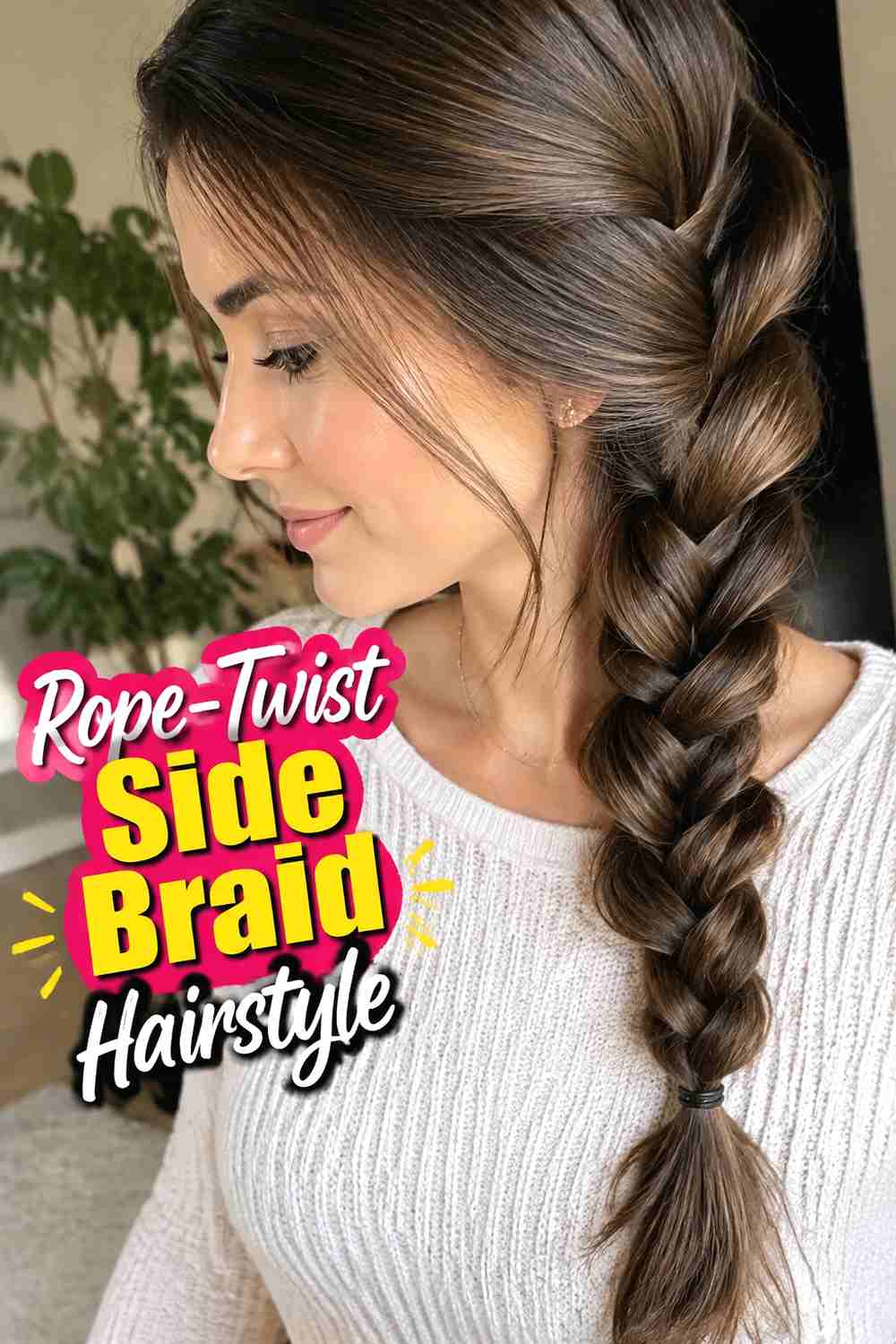 5. Rope Twist Side Braid Hairstyle