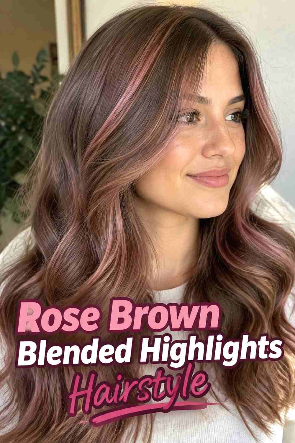 11. Rose Brown Blended Highlights Hairstyle