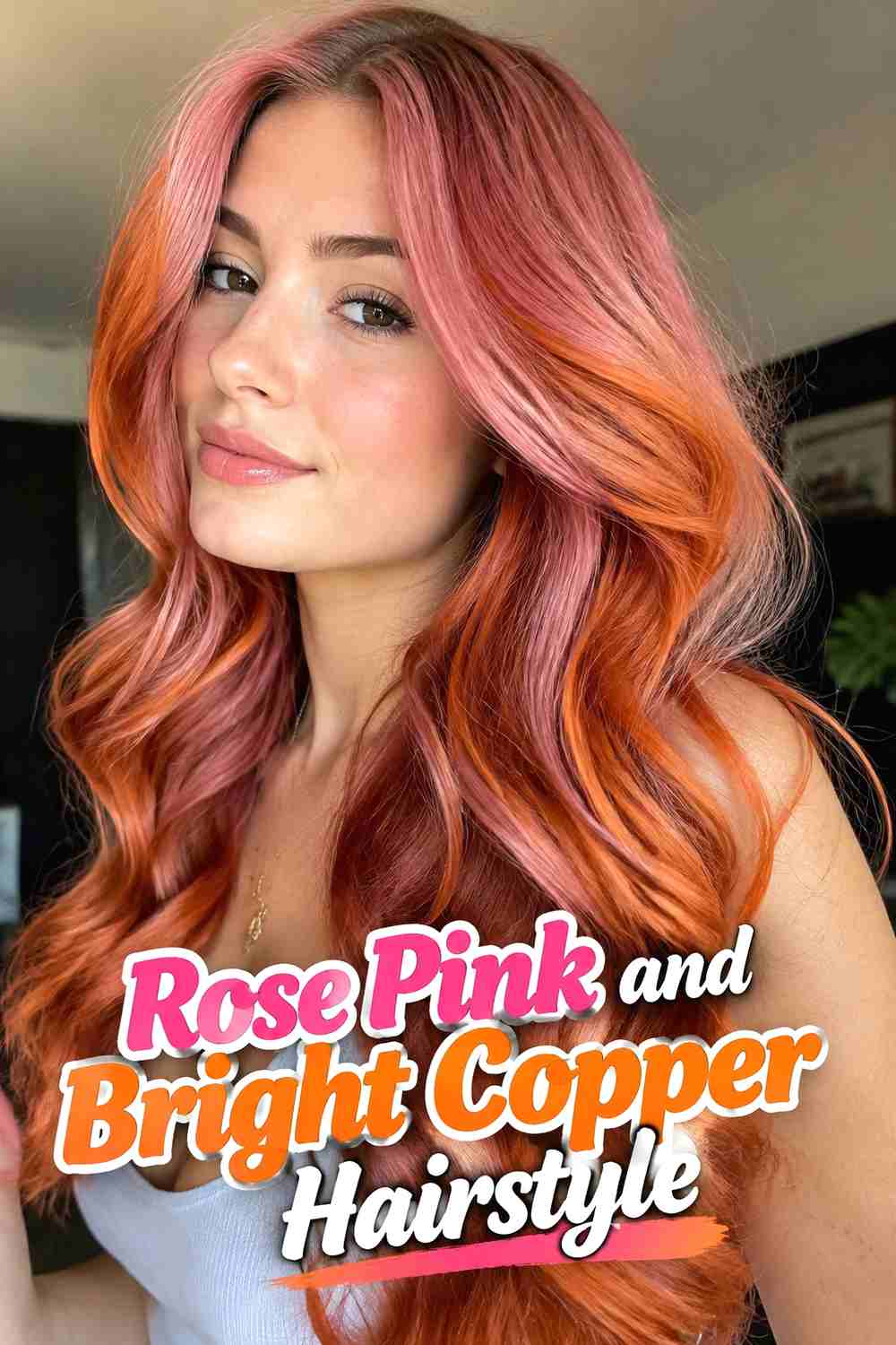 3. Rose Pink And Bright Copper Hairstyle