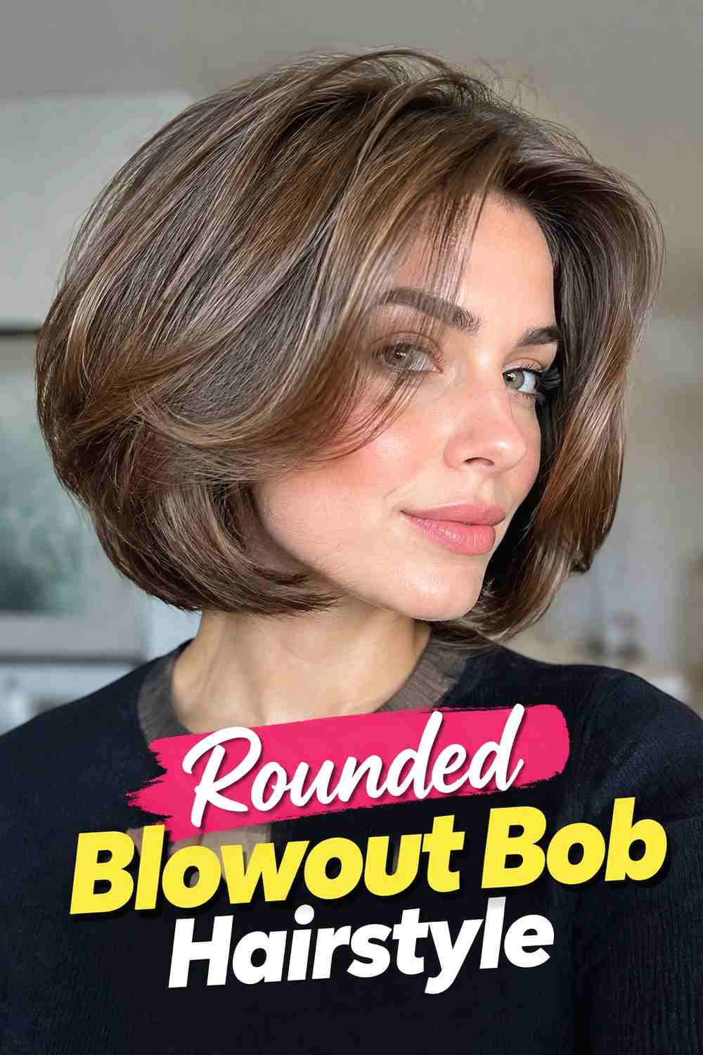 8. Rounded Blowout Bob Hairstyle