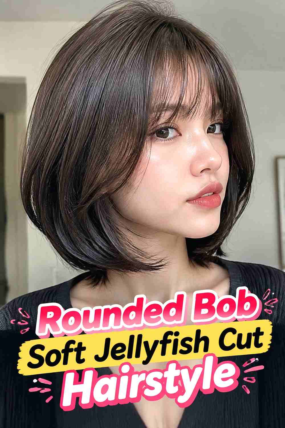 9. Rounded Bob Soft Jellyfish Cut Hairstyle