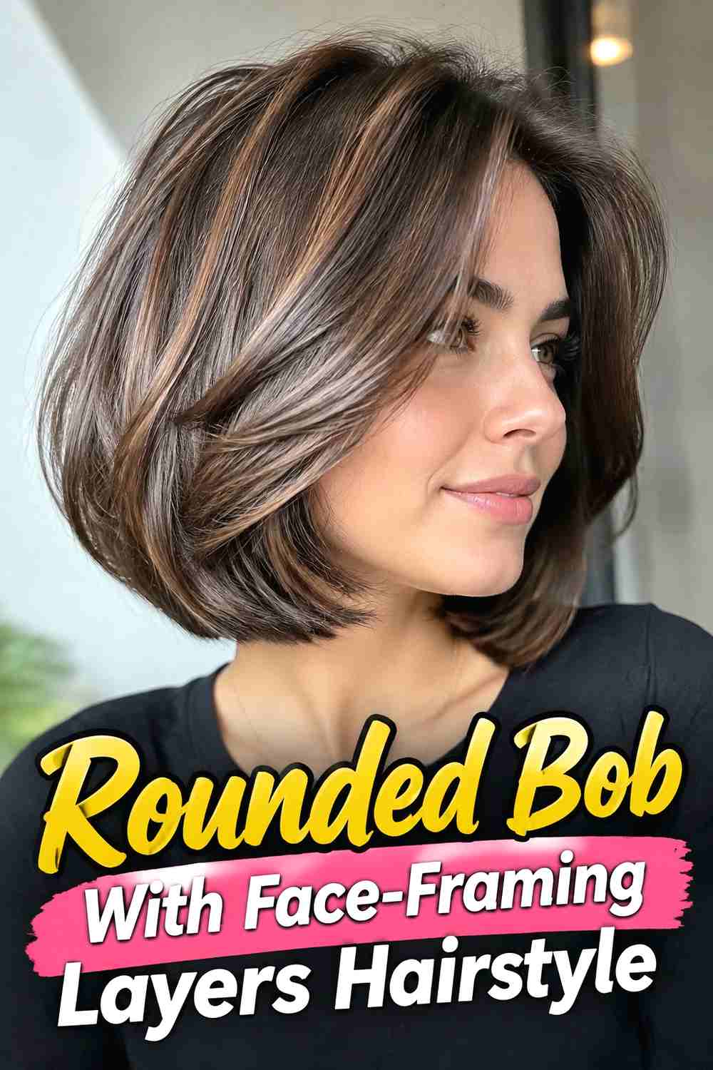 11. Rounded Bob With Face Framing Layers Hairstyle