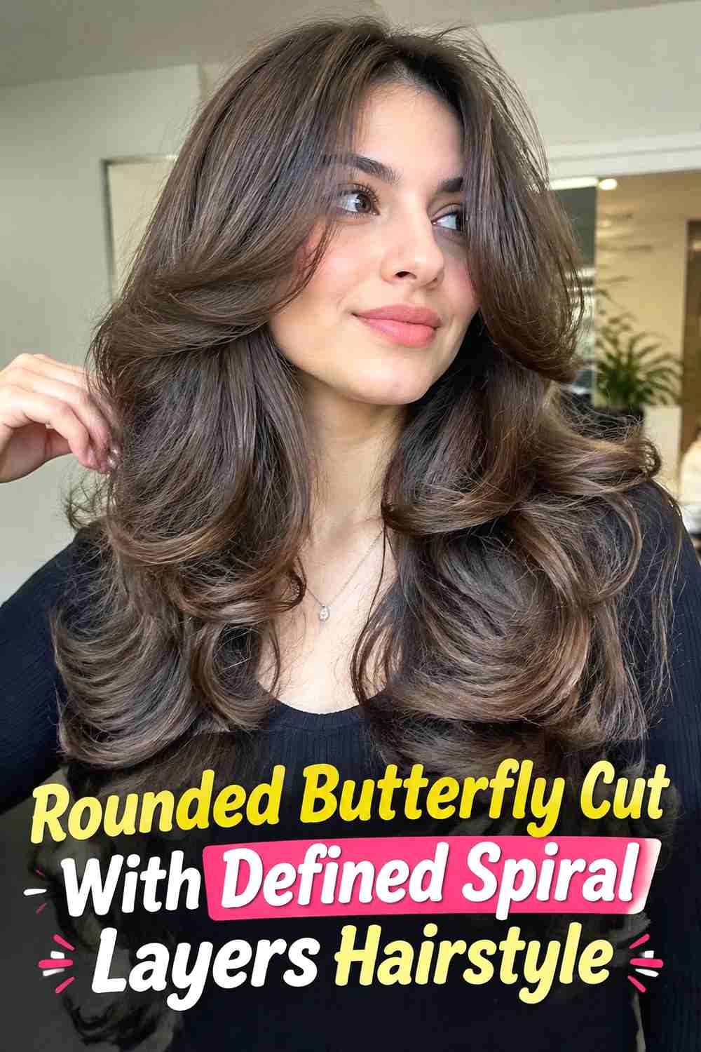 7. Rounded Butterfly Cut With Defined Spiral Layers Hairstyle