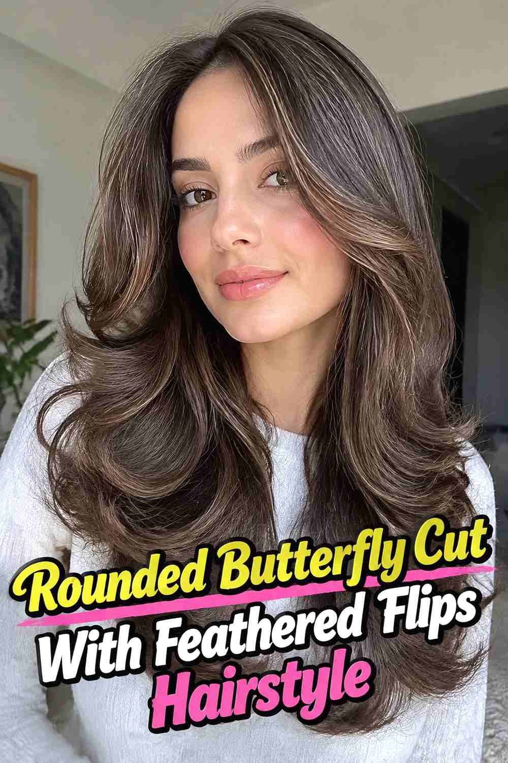 12. Rounded Butterfly Cut With Feathered Flips Hairstyle