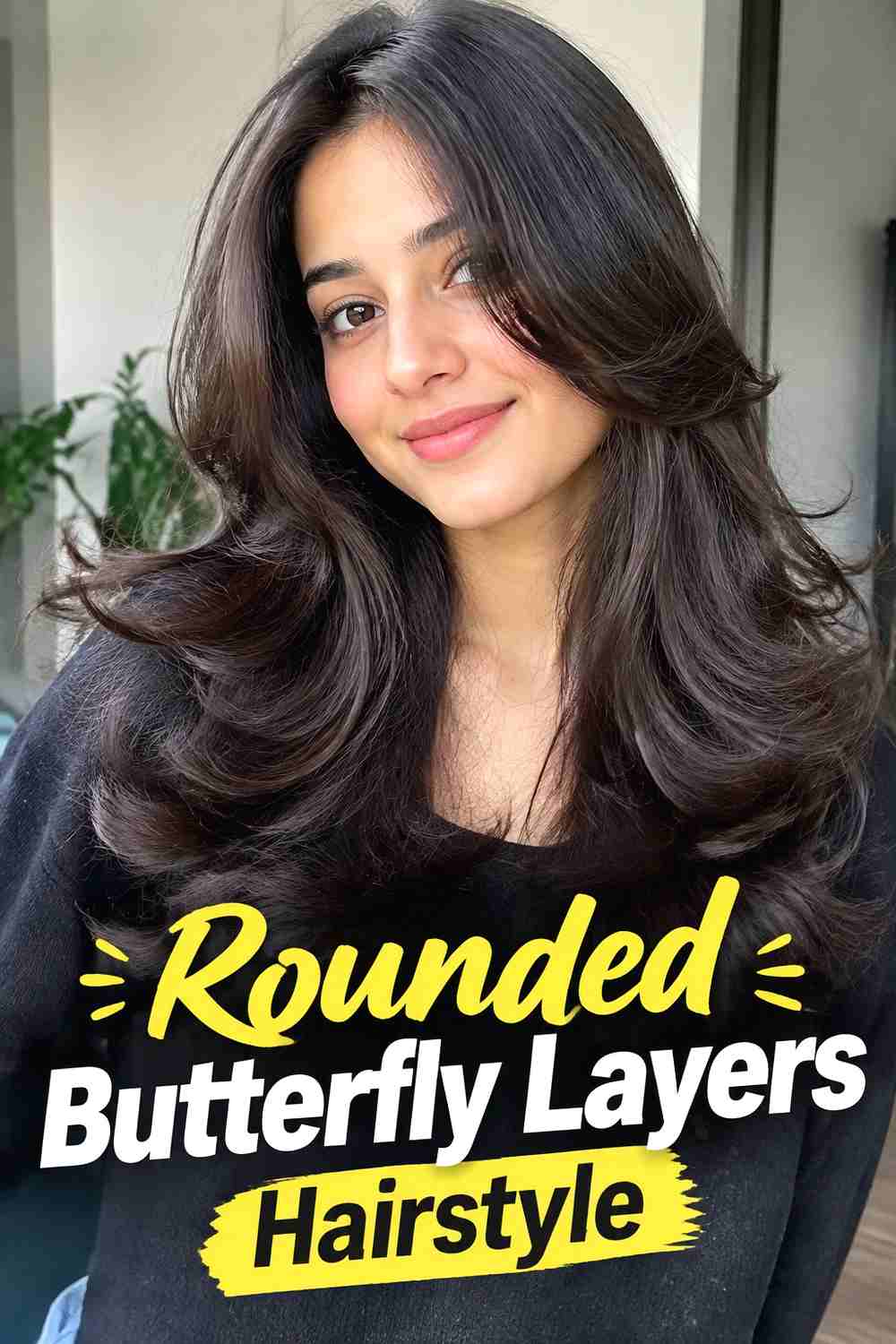 6. Rounded Butterfly Layers Hairstyle