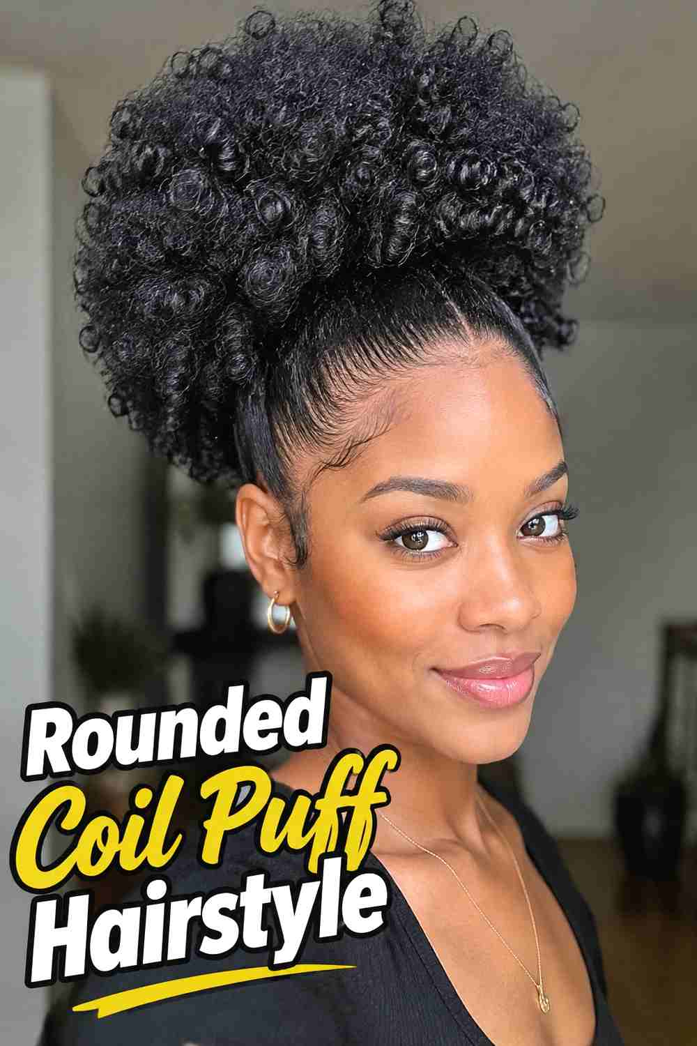 10. Rounded Coil Puff Hairstyle