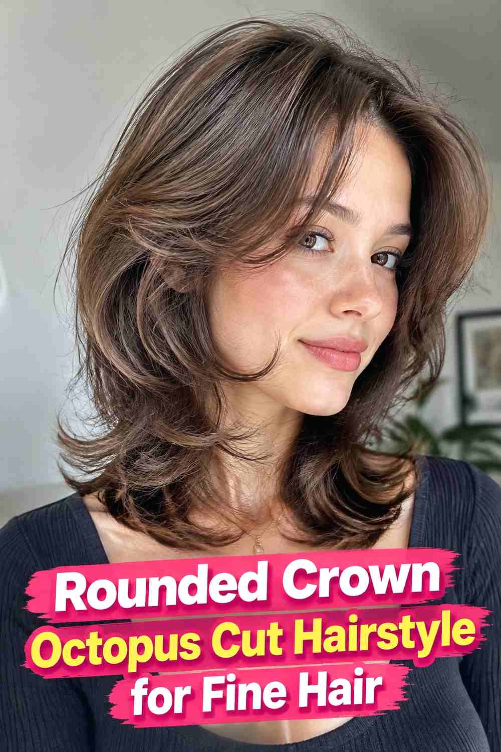 11. Rounded Crown Octopus Cut Hairstyle For Fine Hair