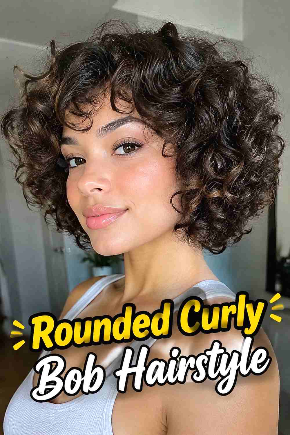 10. Rounded Curly Bob Hairstyle